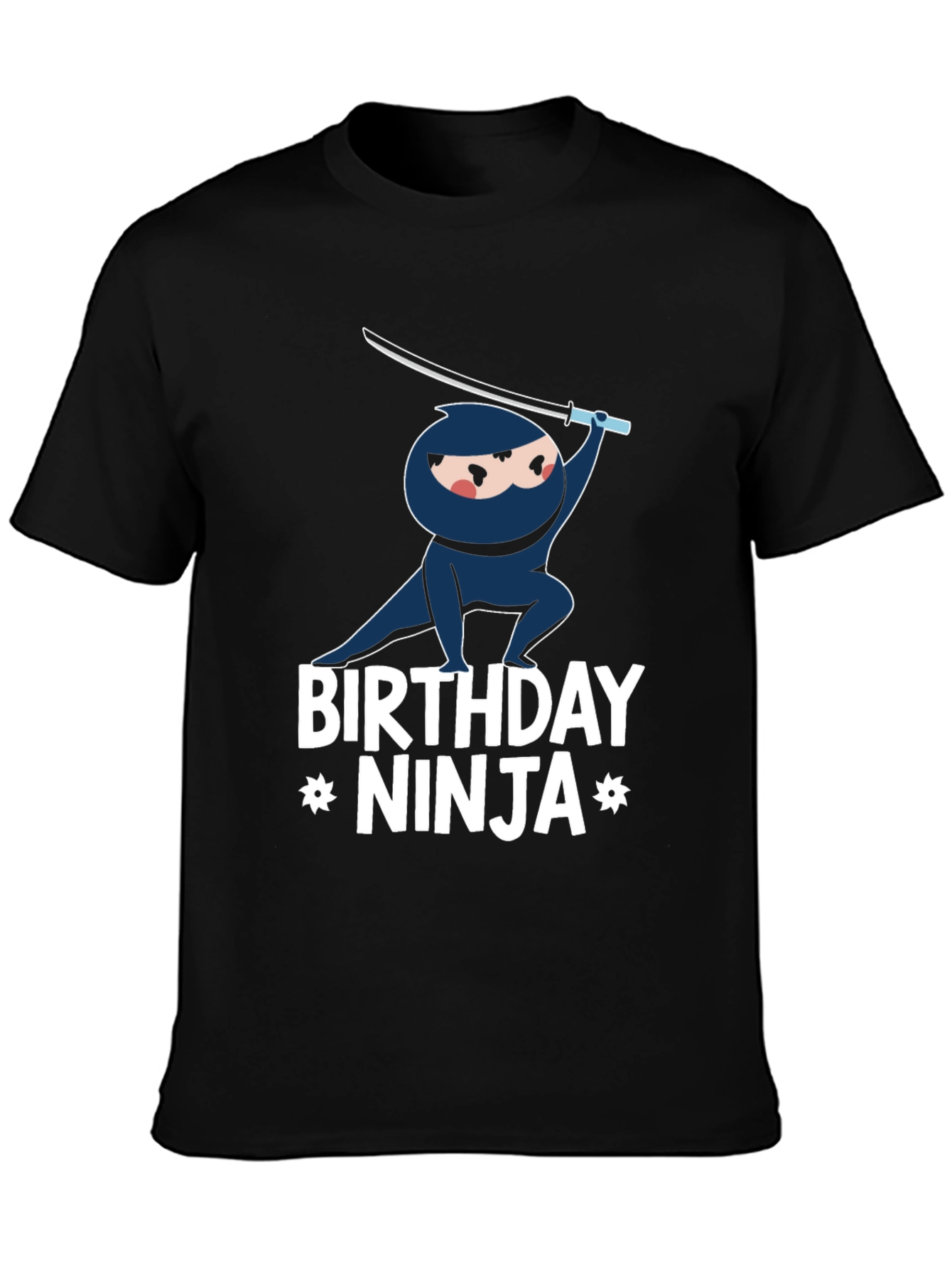 Black Birthday Ninja Graphic T-Shirt view 3