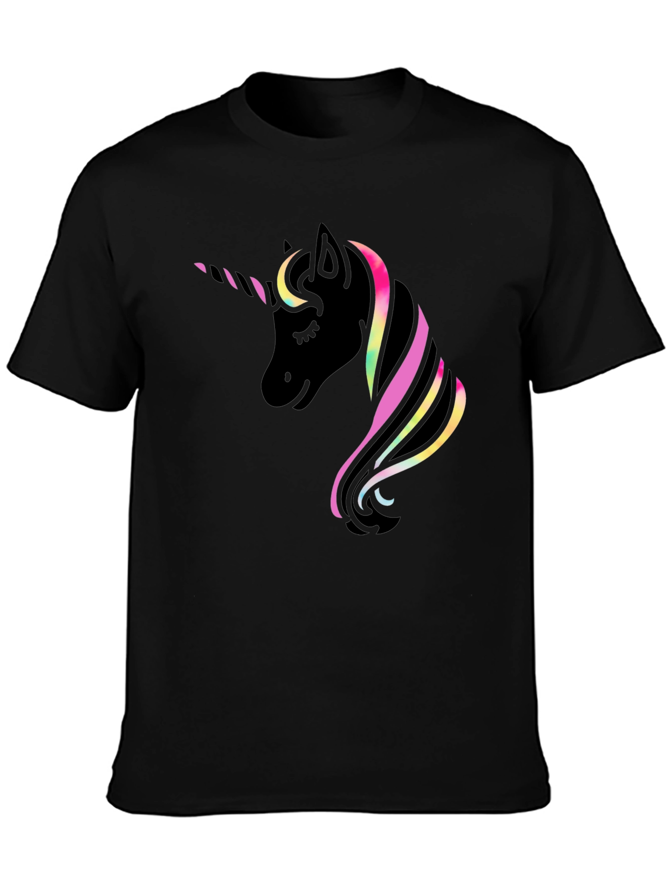 Black Unicorn Graphic Black T-Shirt view 3
