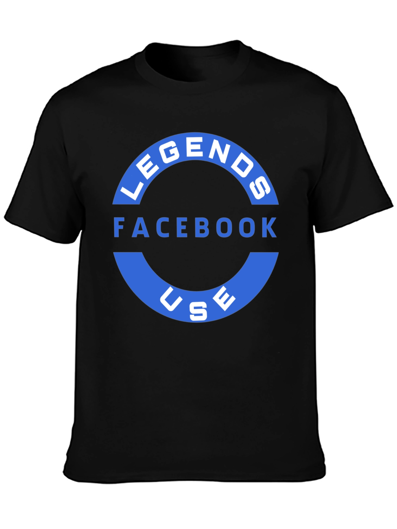 Black Legends Facebook Use T-Shirt - Black view 3