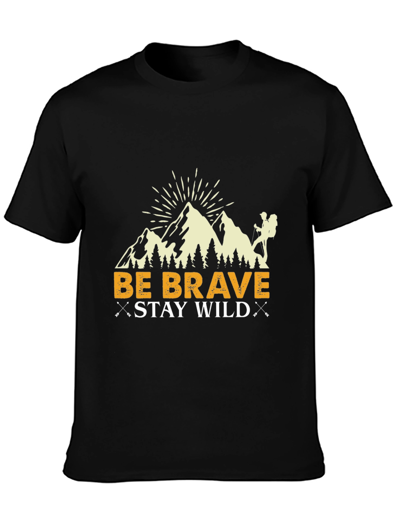 Black Be Brave Stay Wild Graphic Tee view 3