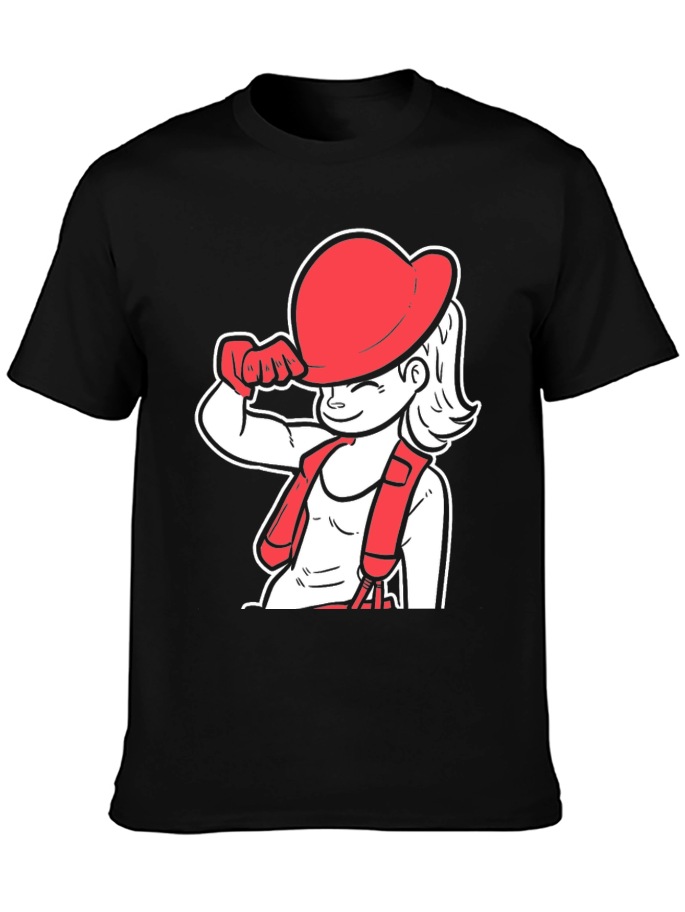 Black Cartoon Graphic Black T-Shirt view 3