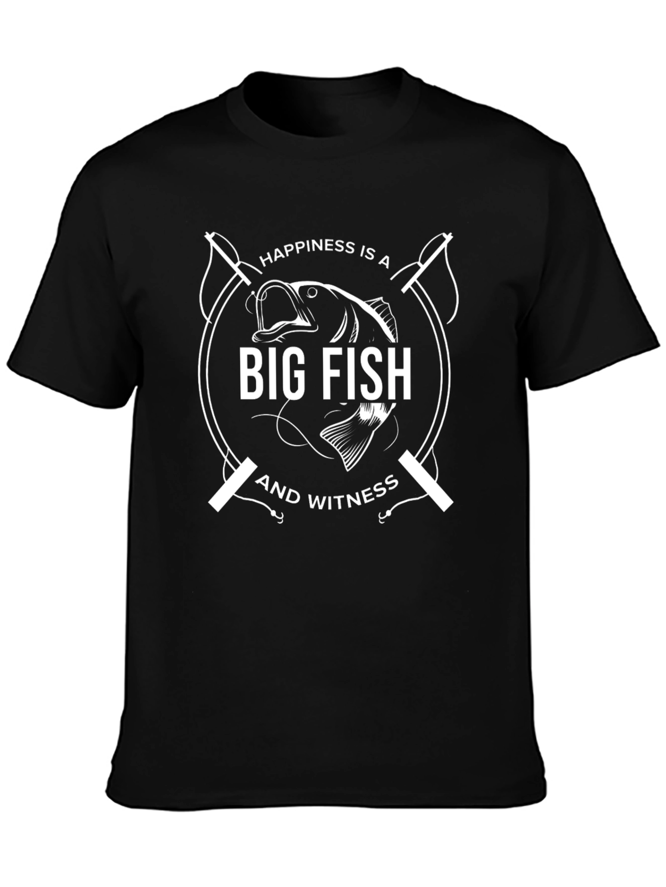 Black Big Fish Witness Black Graphic T-Shirt view 3