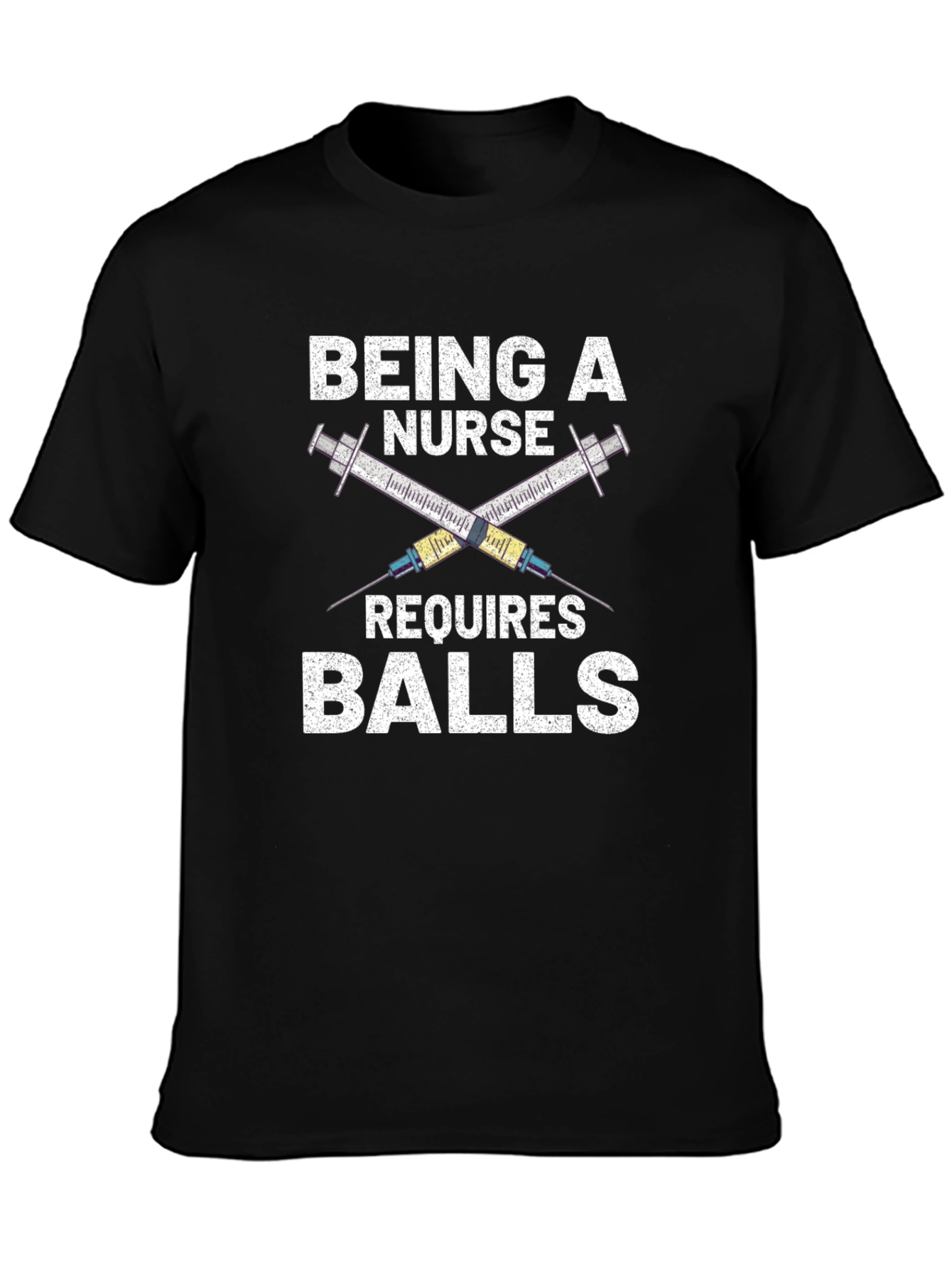 Black Being a Nurse Requires Balls T-Shirt view 3