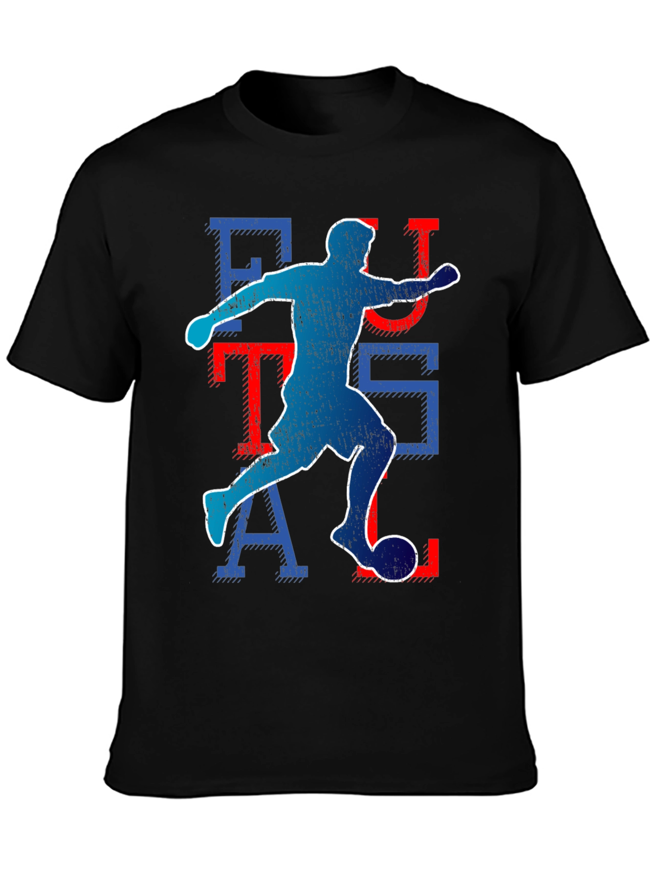 Black Futsal Player Graphic T-Shirt view 3