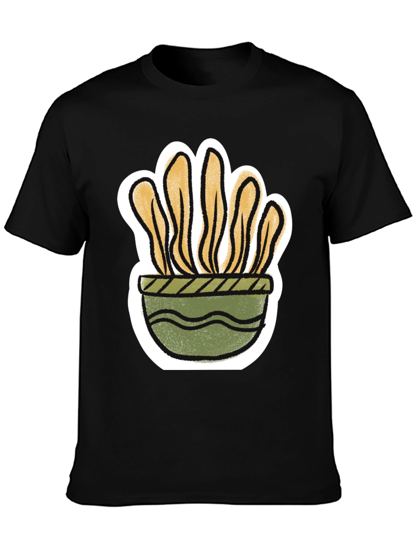 Black Plant Pot Graphic Tee - Trendy Stylish view 3