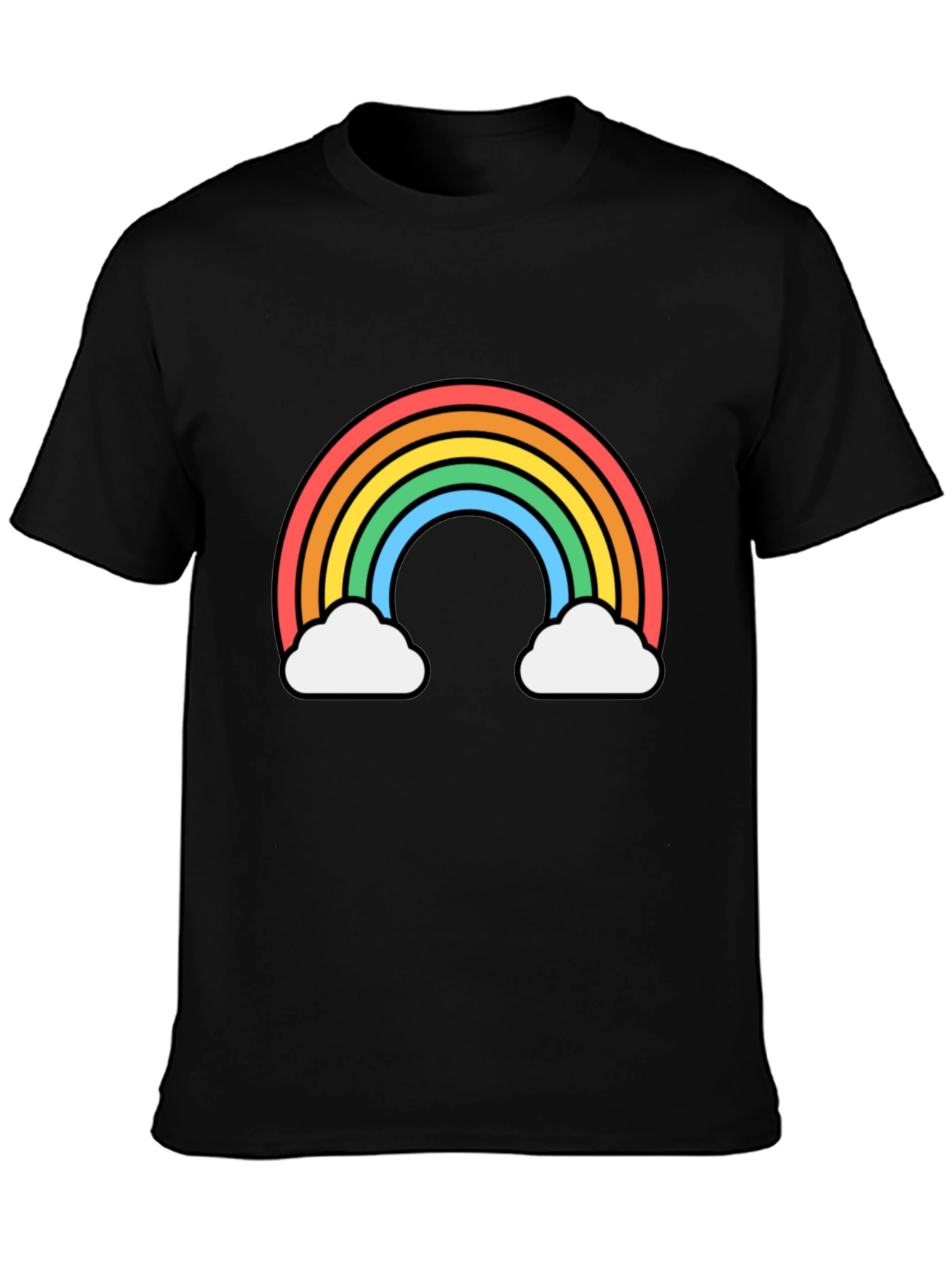 Black Rainbow Cloud Graphic Tee - Black Unisex T-Shirt view 3