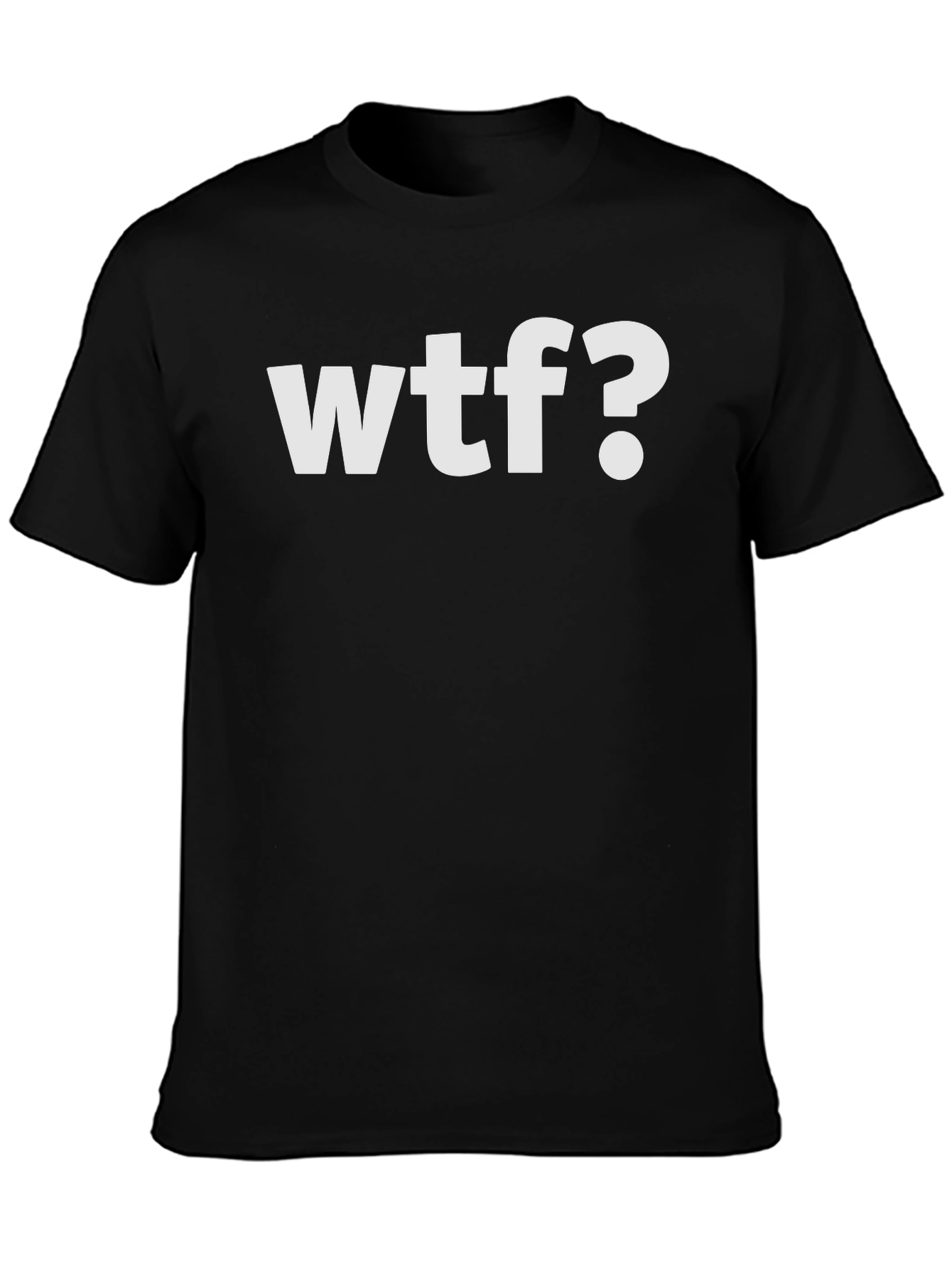 Black WTF? Graphic Print Crew Neck T-Shirt view 3
