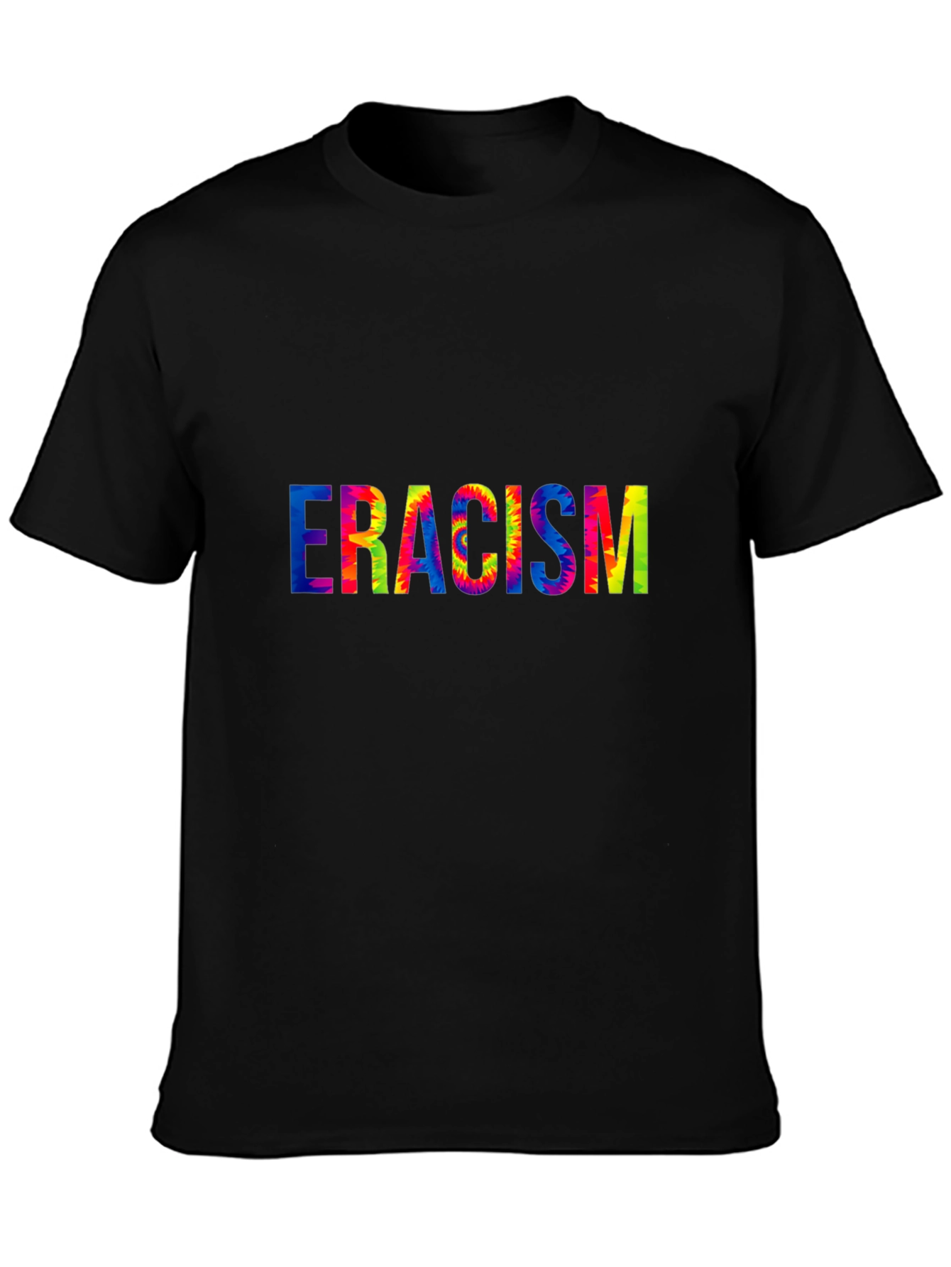 Black Eradicate Racism Tie Dye Graphic Tee view 3