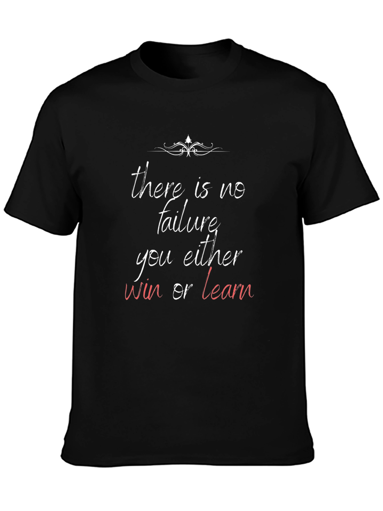 Black Motivational T-Shirt: Win or Learn view 3