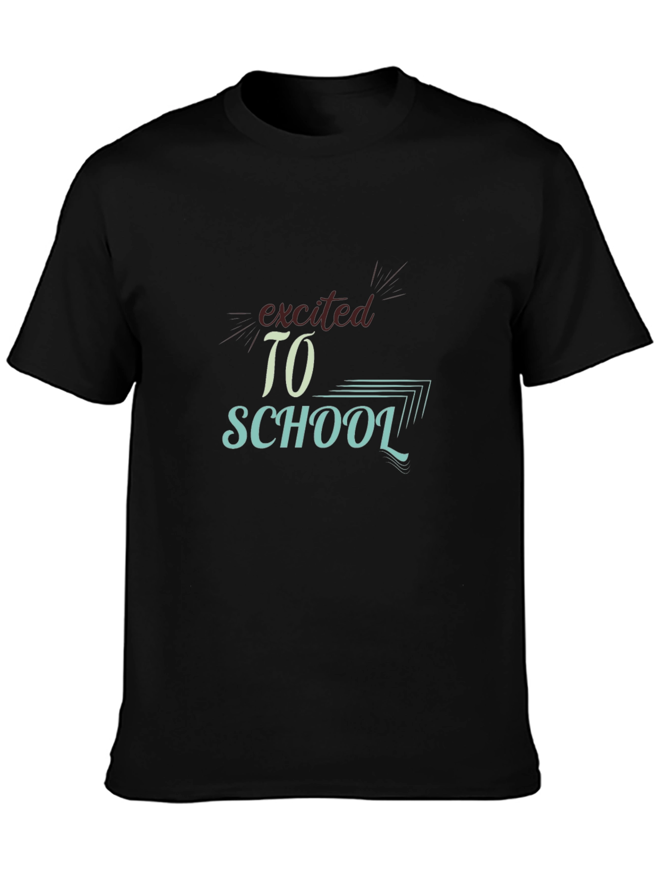 Black Excited to School T-Shirt view 3