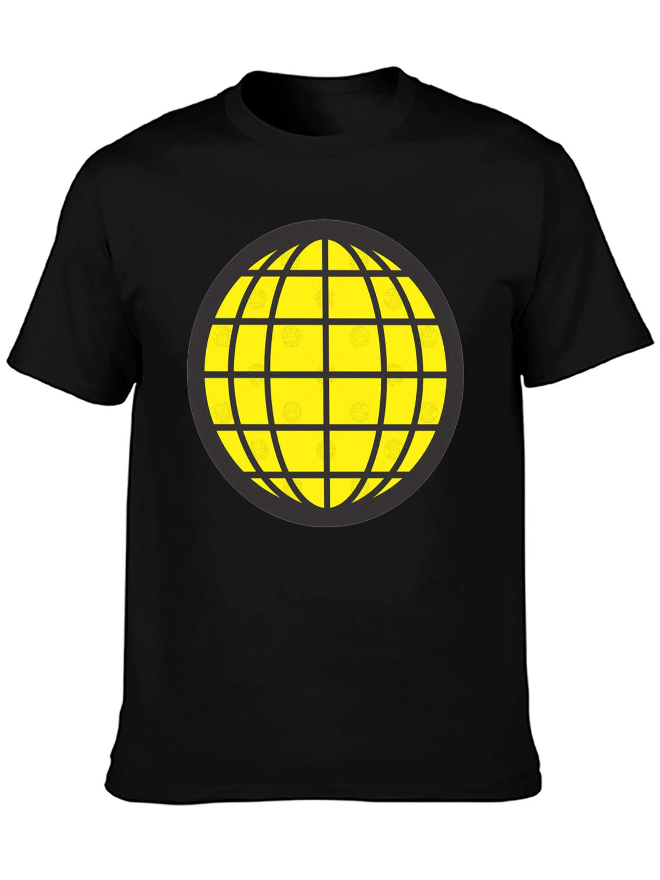 Black Graphic Globe Tee - Black Cotton Blend view 3