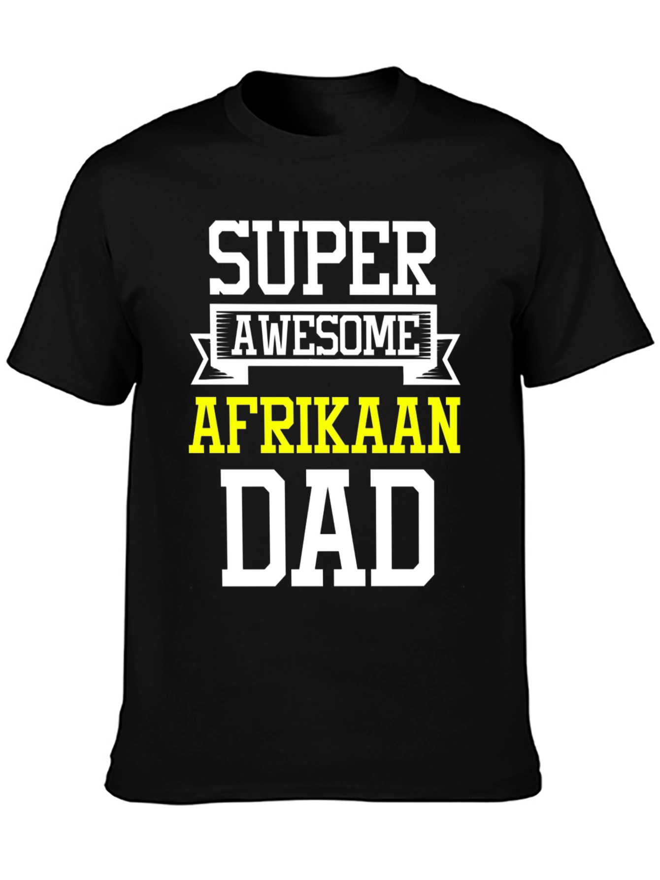 Black Super Awesome Afrikaan Dad T-Shirt view 3