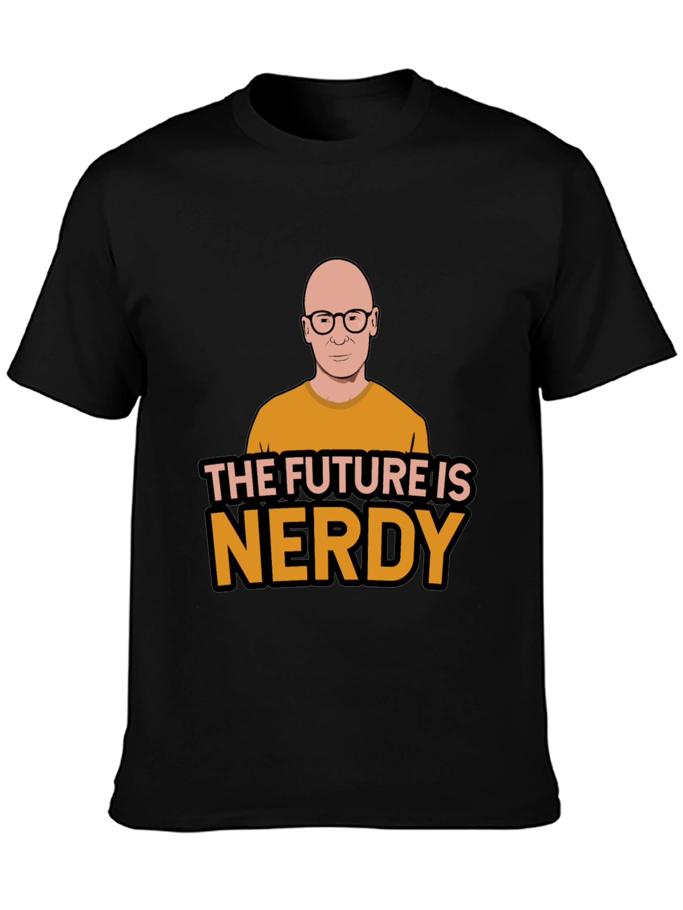 Black The Future is Nerdy Graphic T-Shirt view 3