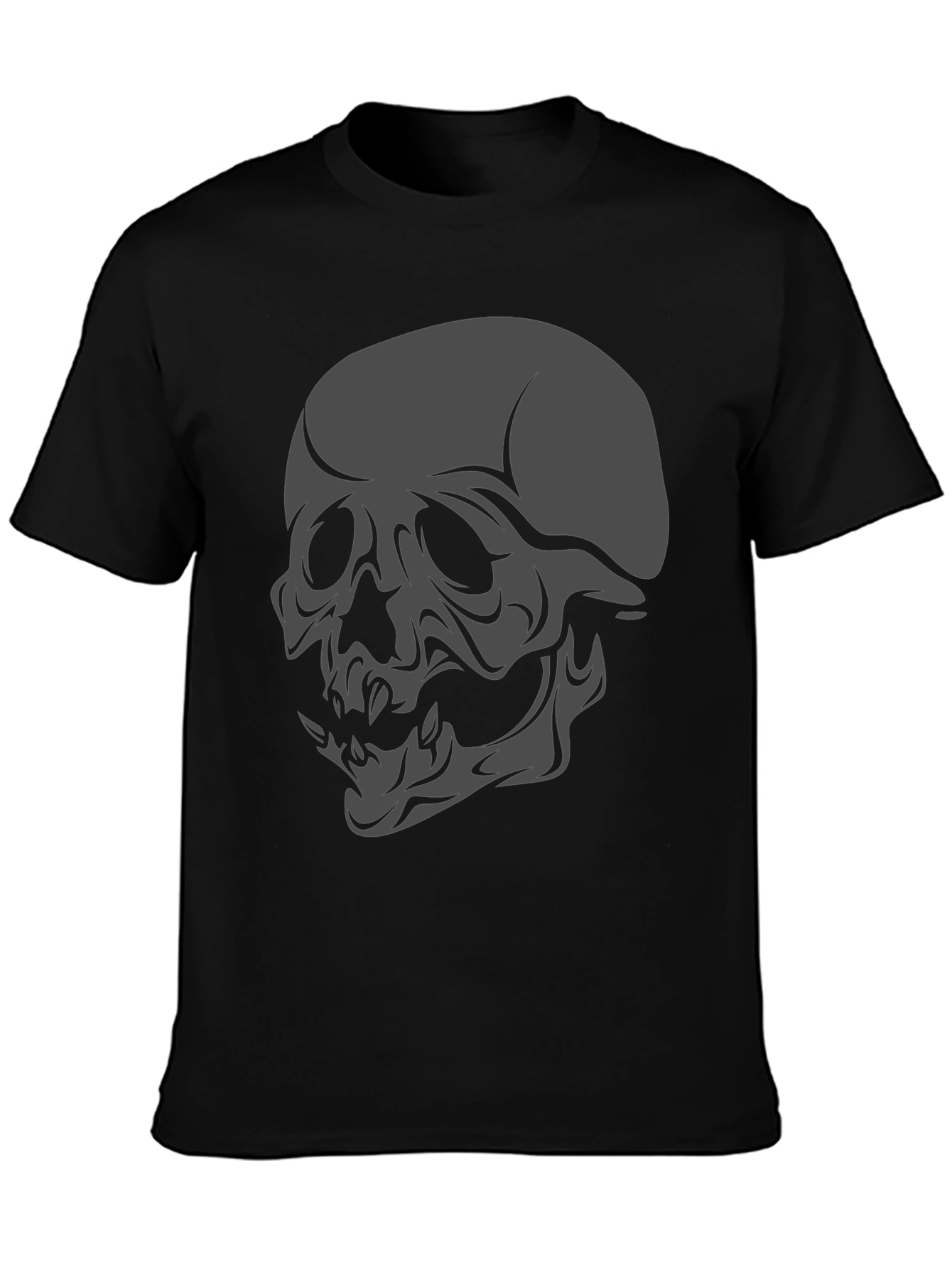 Black Skull Graphic Black T-Shirt view 3