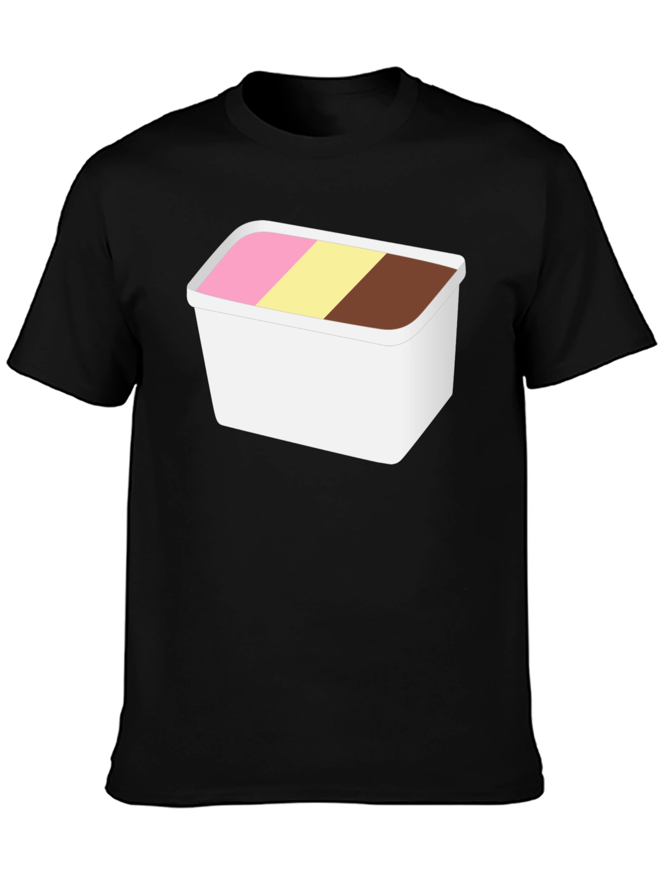 Black Ice Cream Tub Graphic Tee - Cool Novelty Shirt view 3