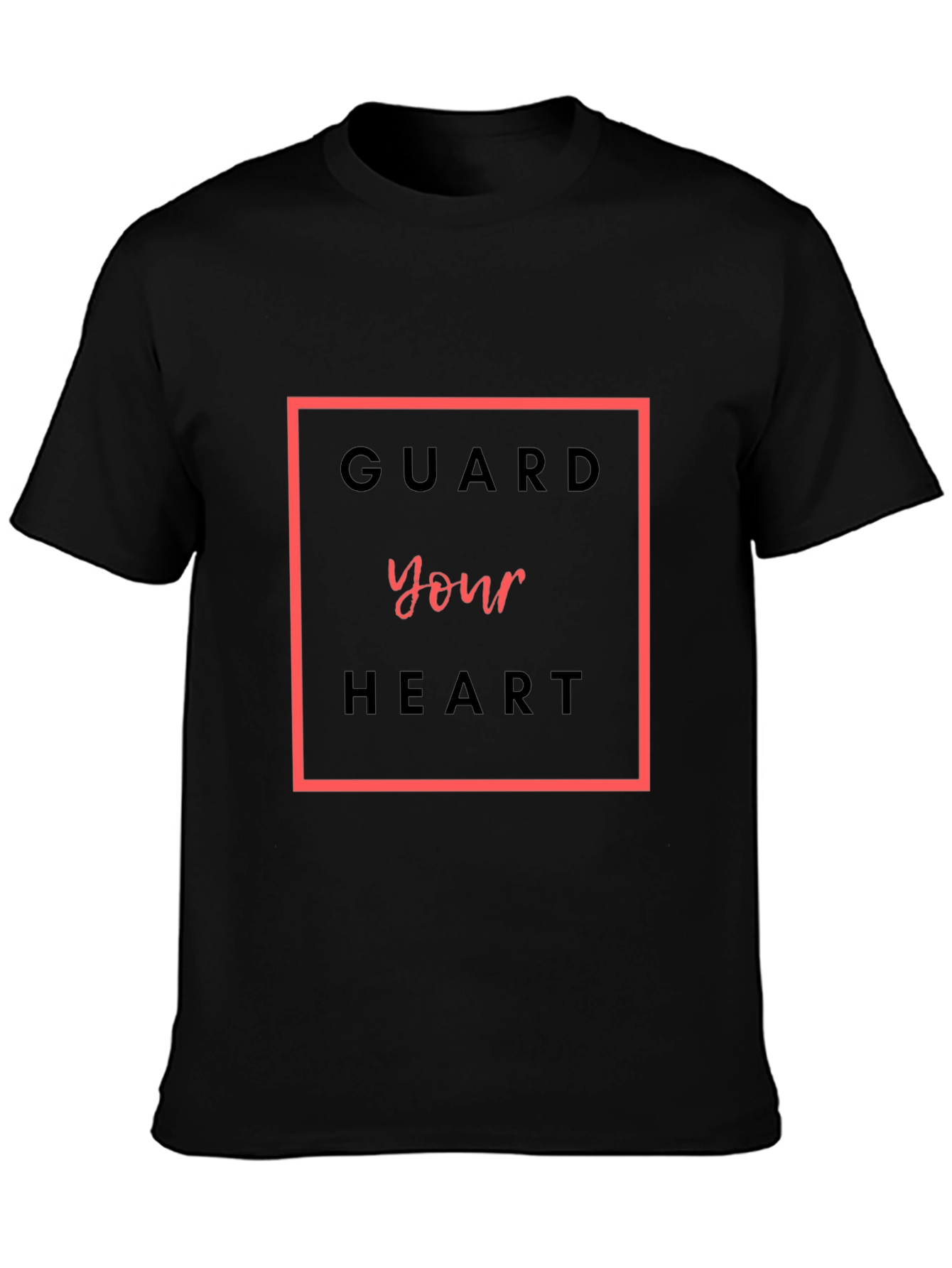 Black Guard Your Heart Graphic Tee - Stylish Unisex T-Shirt view 3