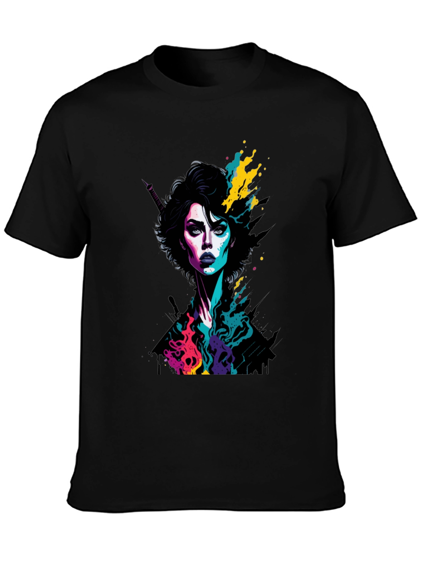 Black Vibrant Woman Graphic Tee - Bold Style! view 3