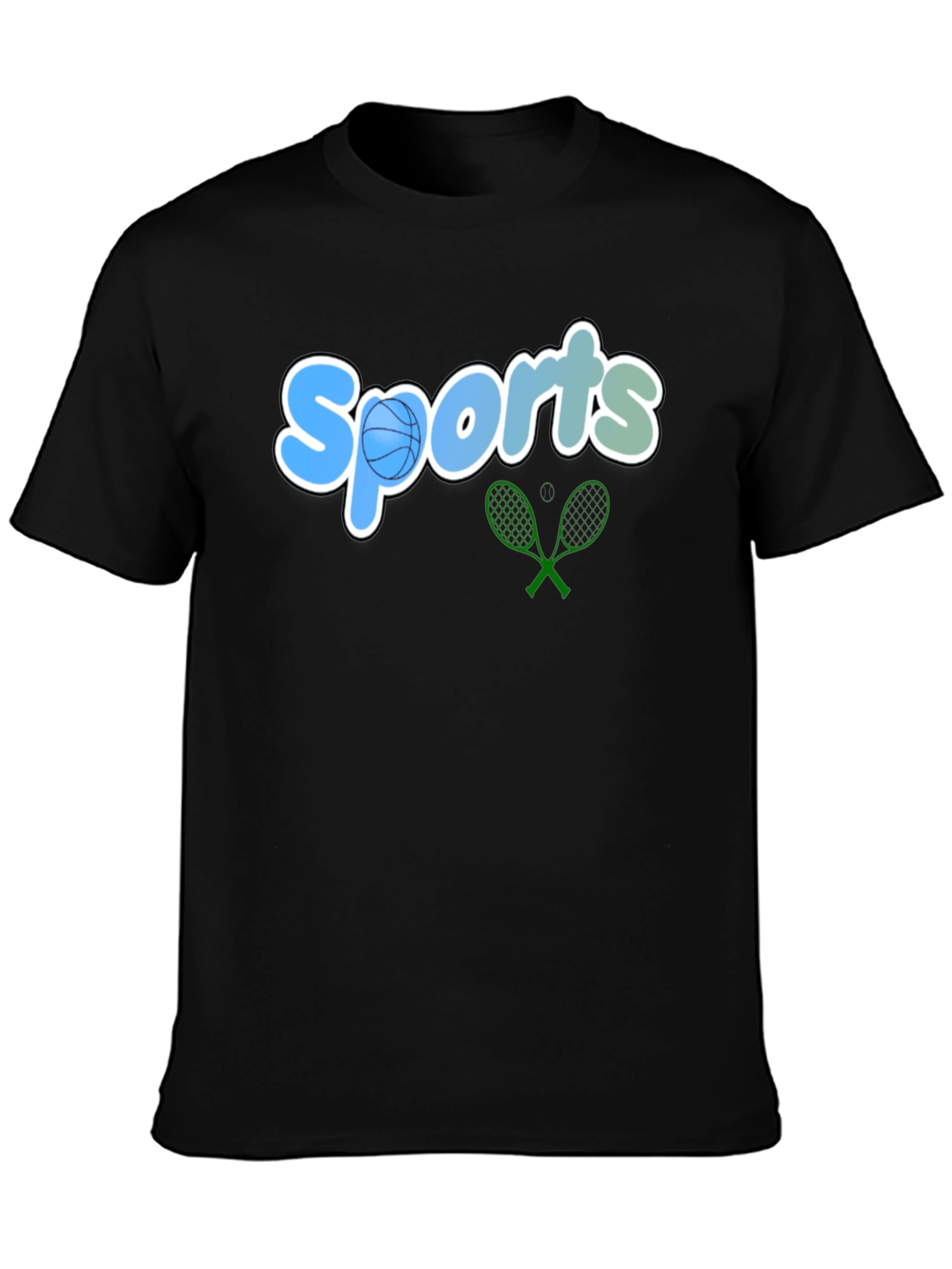 Black Sports Graphic Tee - Black Casual T-Shirt view 3
