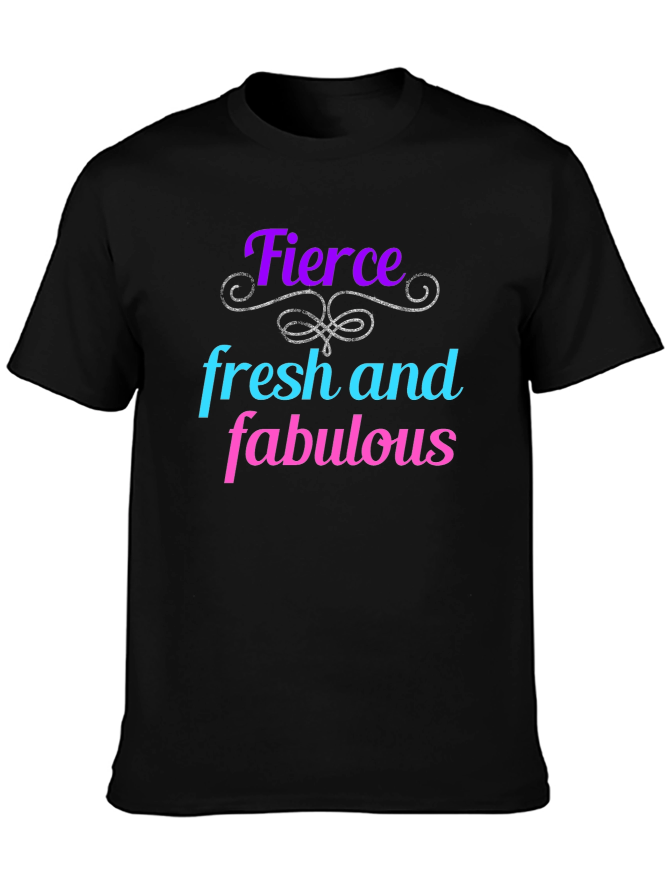 Black Fierce Fresh Fabulous Graphic Tee - Black view 3