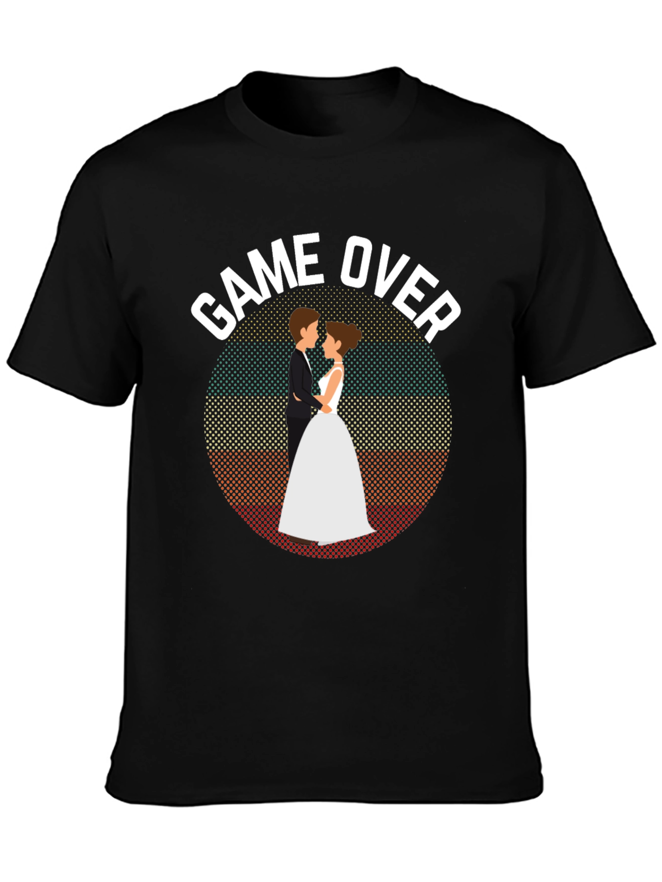 Black Game Over Wedding T-Shirt - Groom Gift view 3