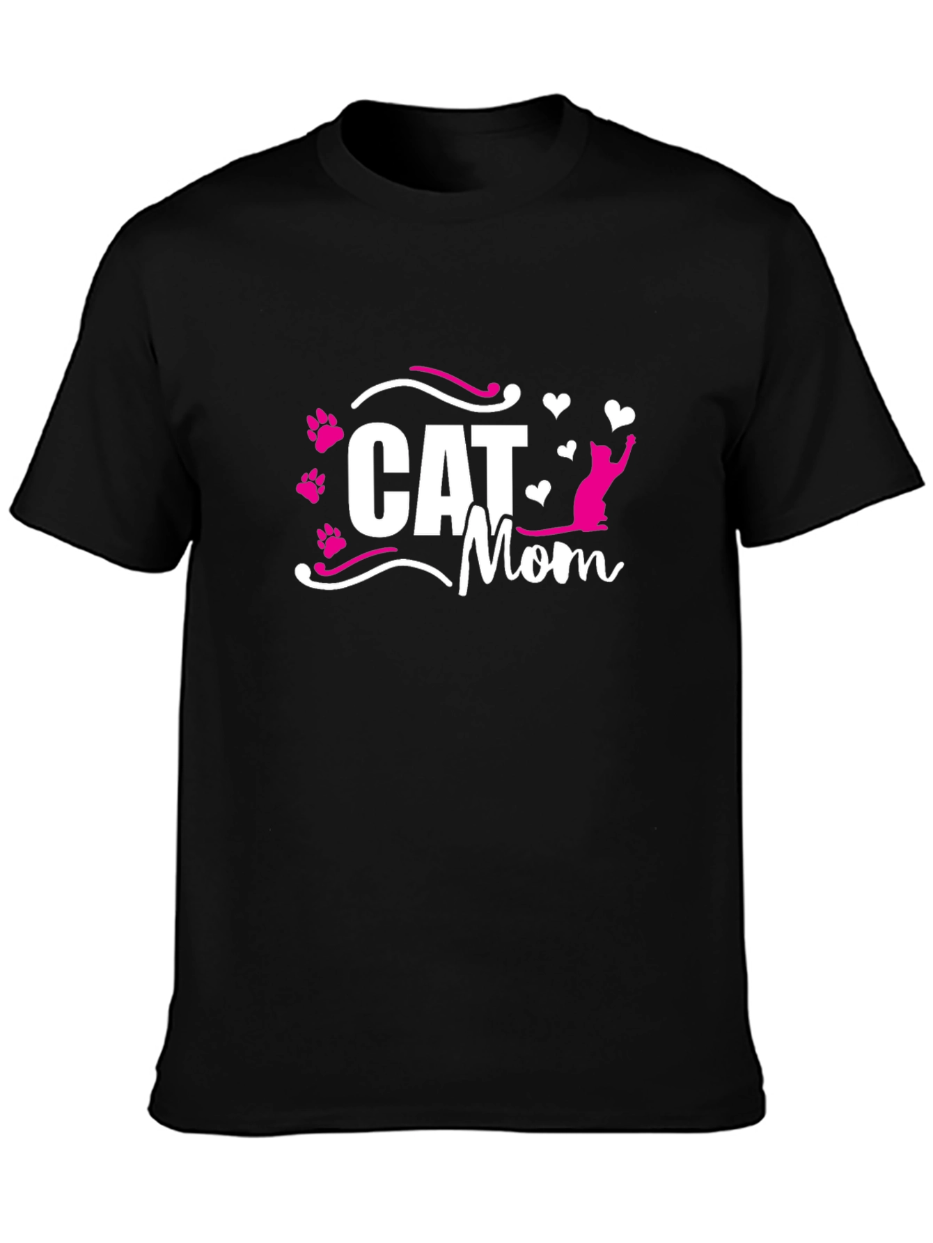 Black Cat Mom Black T-Shirt - Cute Cat Lover Gift view 3