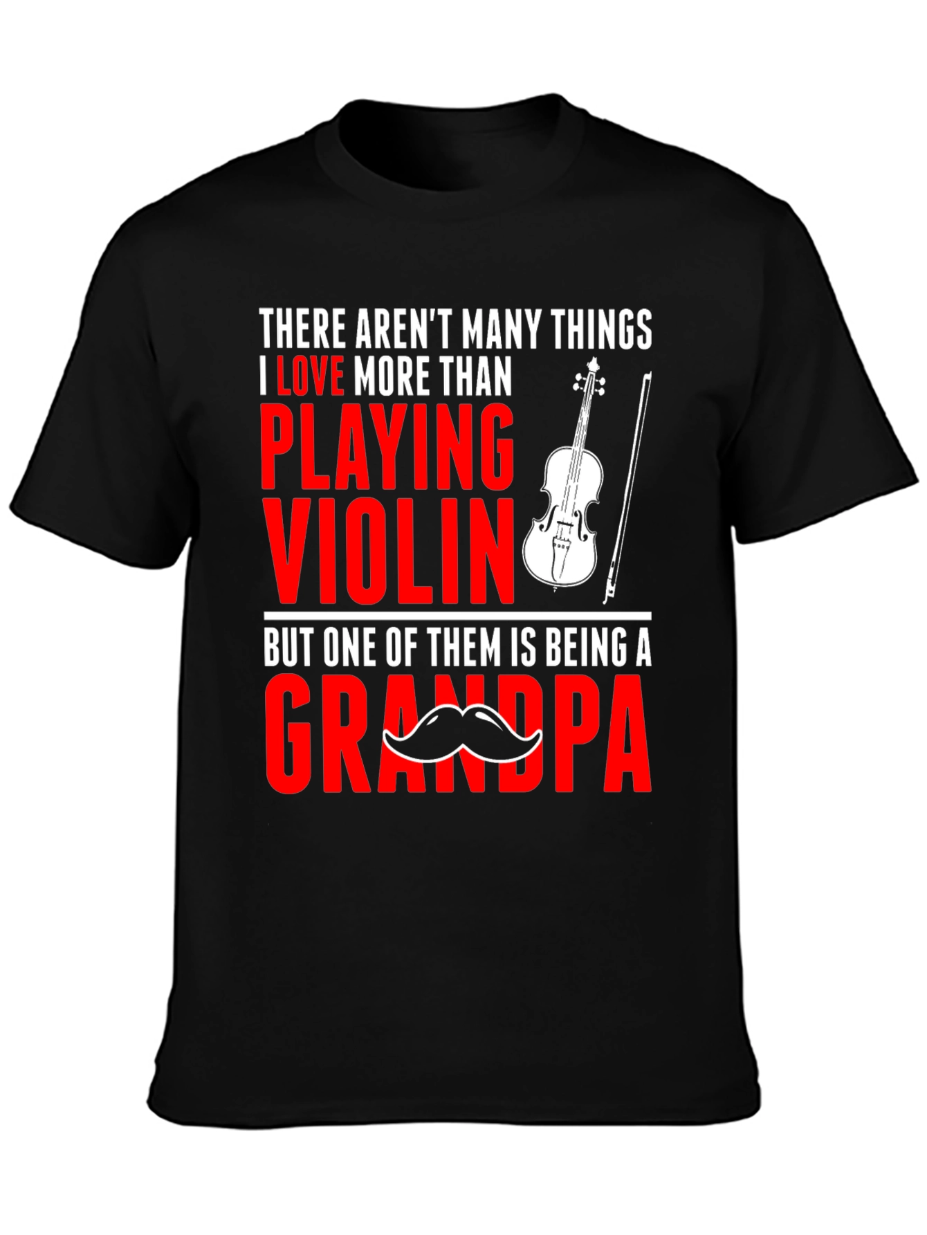 Black Violin Grandpa T-Shirt: Love Playing Grandpa Tee view 3