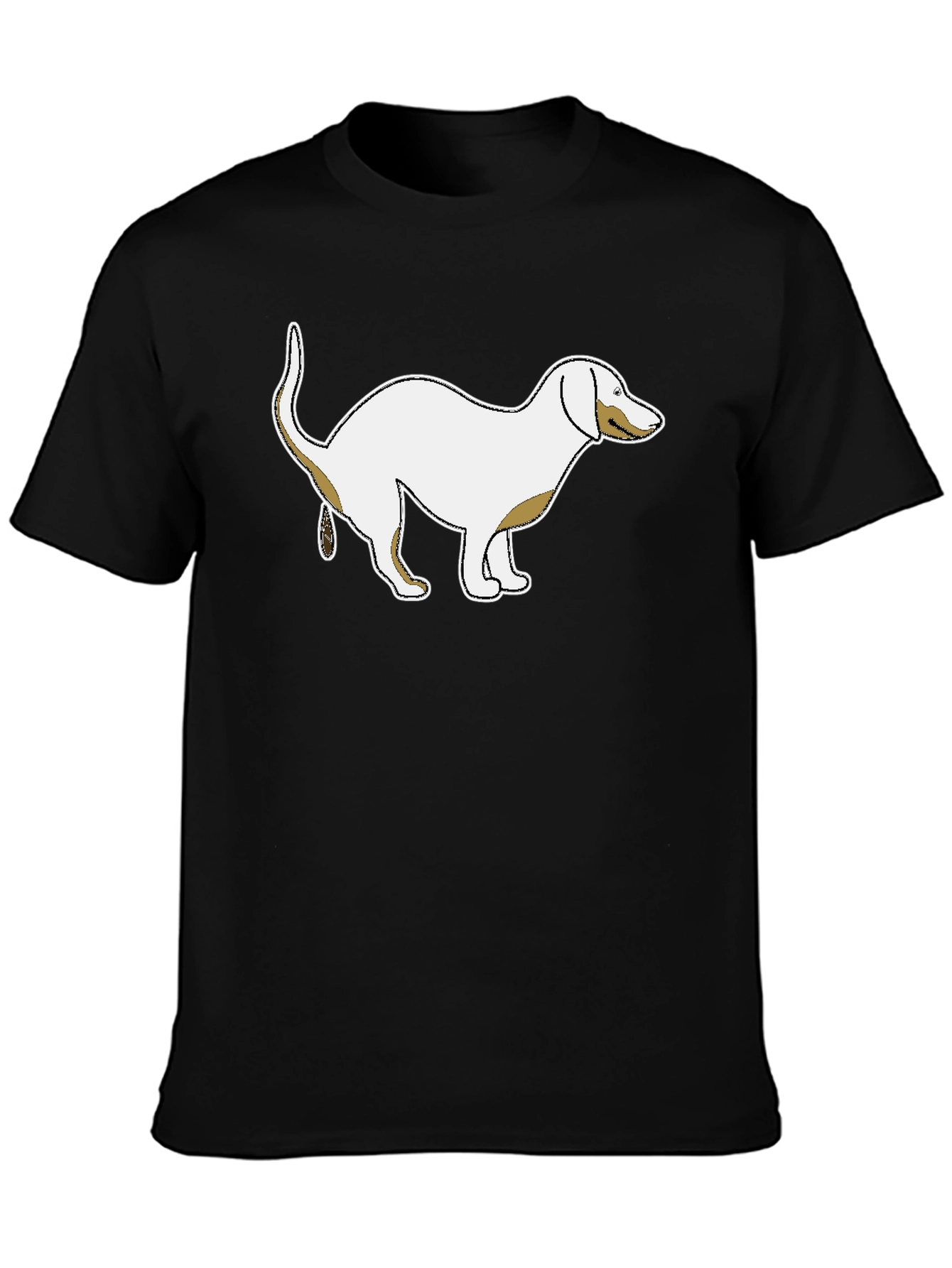 Black Funny Dog Pooping Humor T-Shirt view 3
