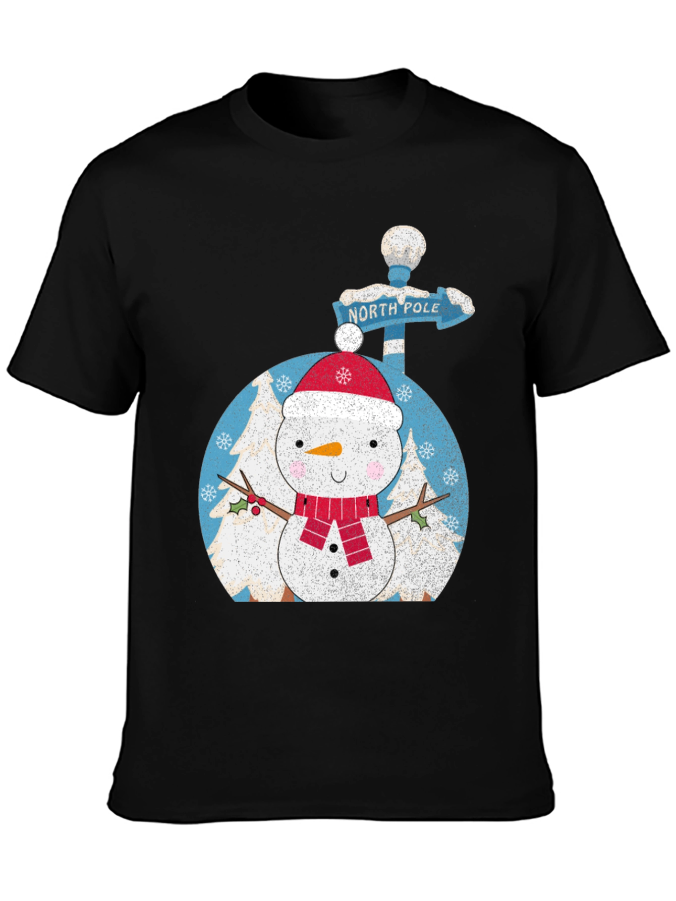 Snowman North Pole Black Tee - 3