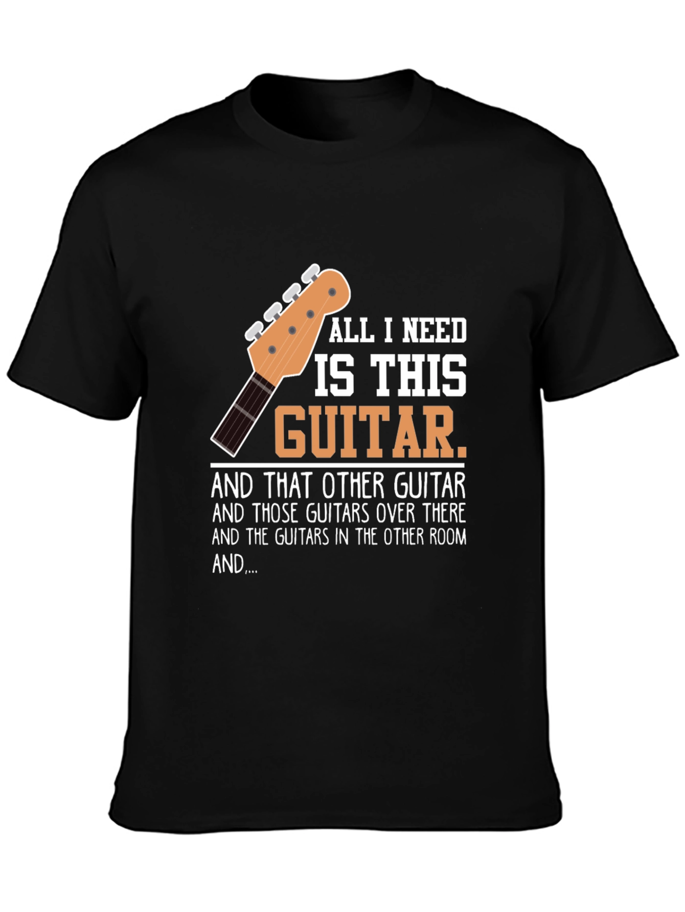 Black All I Need Is This Guitar Graphic Tee view 3