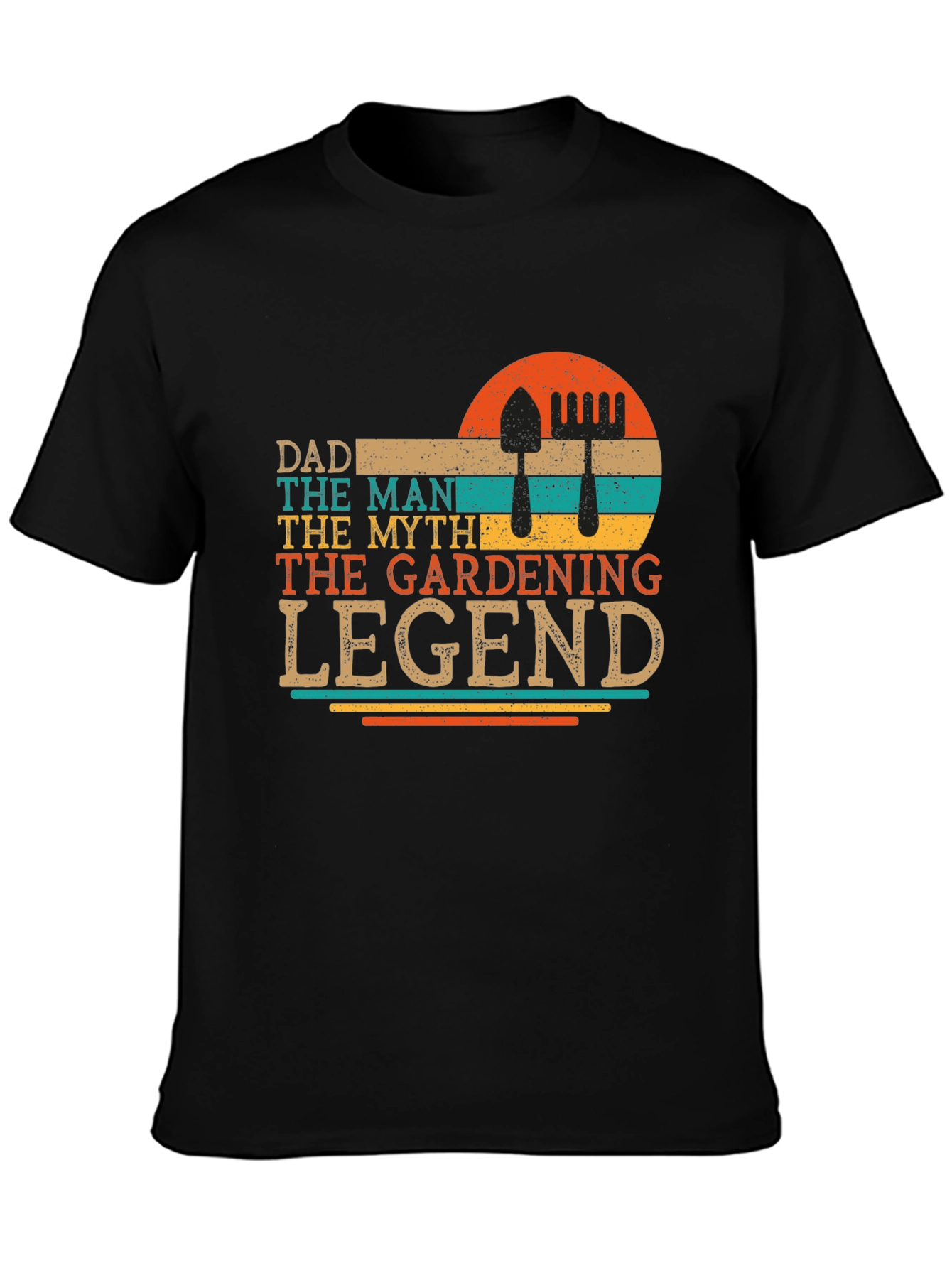Black Dad Gardening Legend Retro Graphic Tee view 3