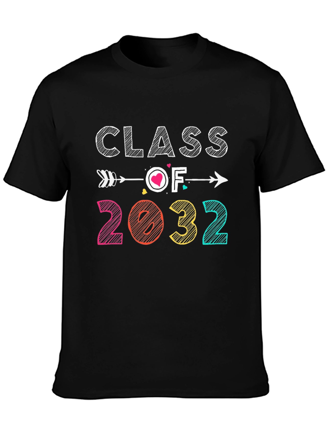 Black Class of 2032 Graduation T-Shirt view 3