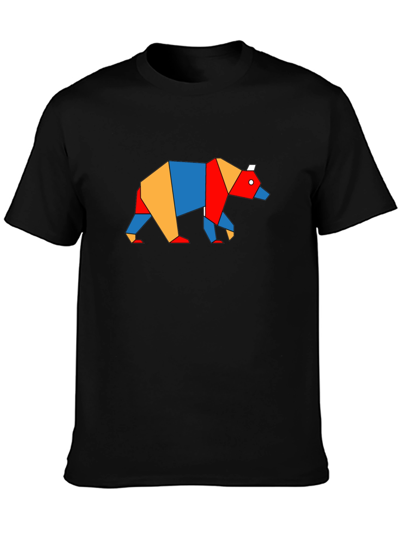 Black Geometric Bear Graphic Tee - Black view 3