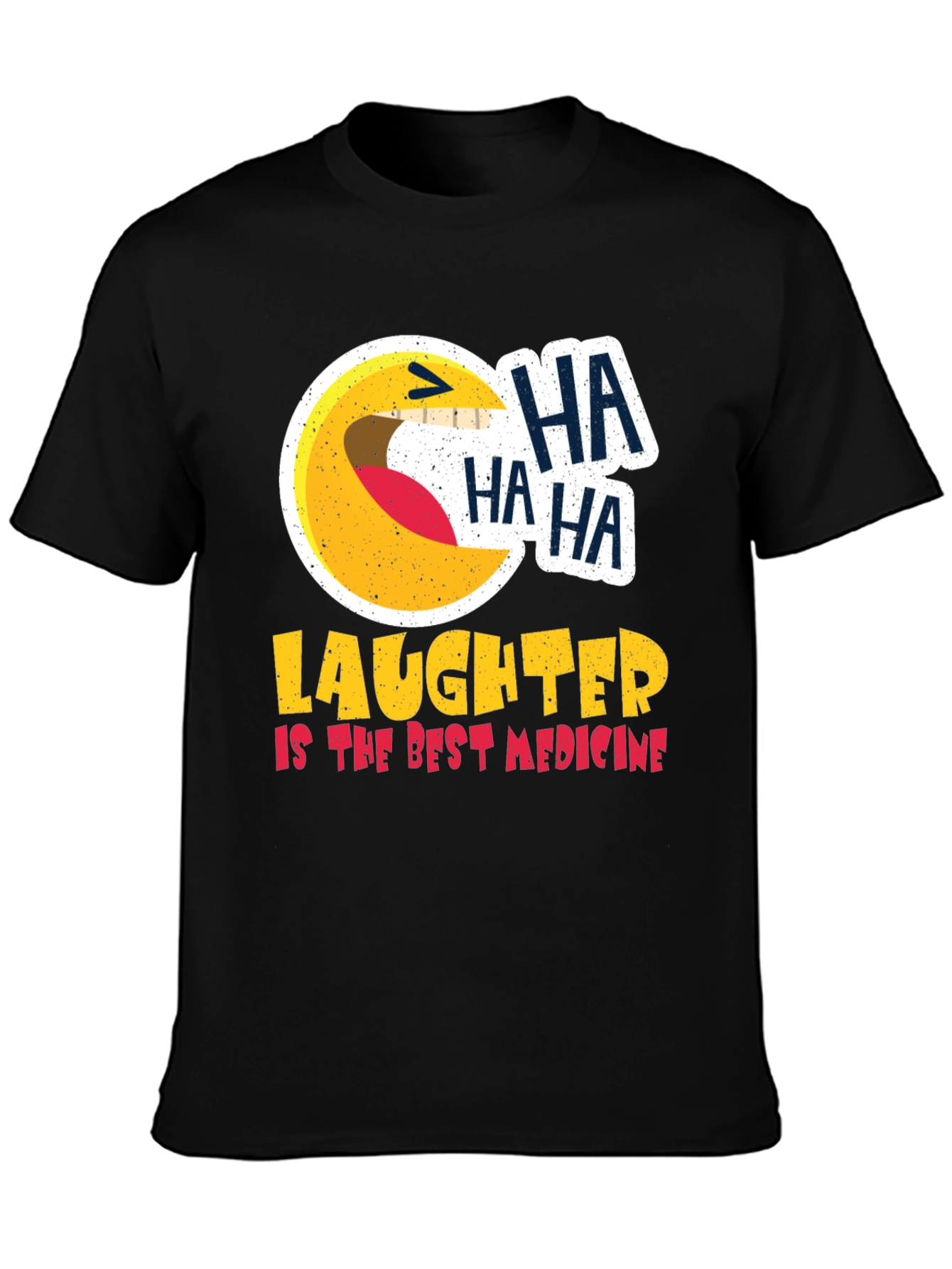 Black Laughter is the Best Medicine Black T-Shirt view 3