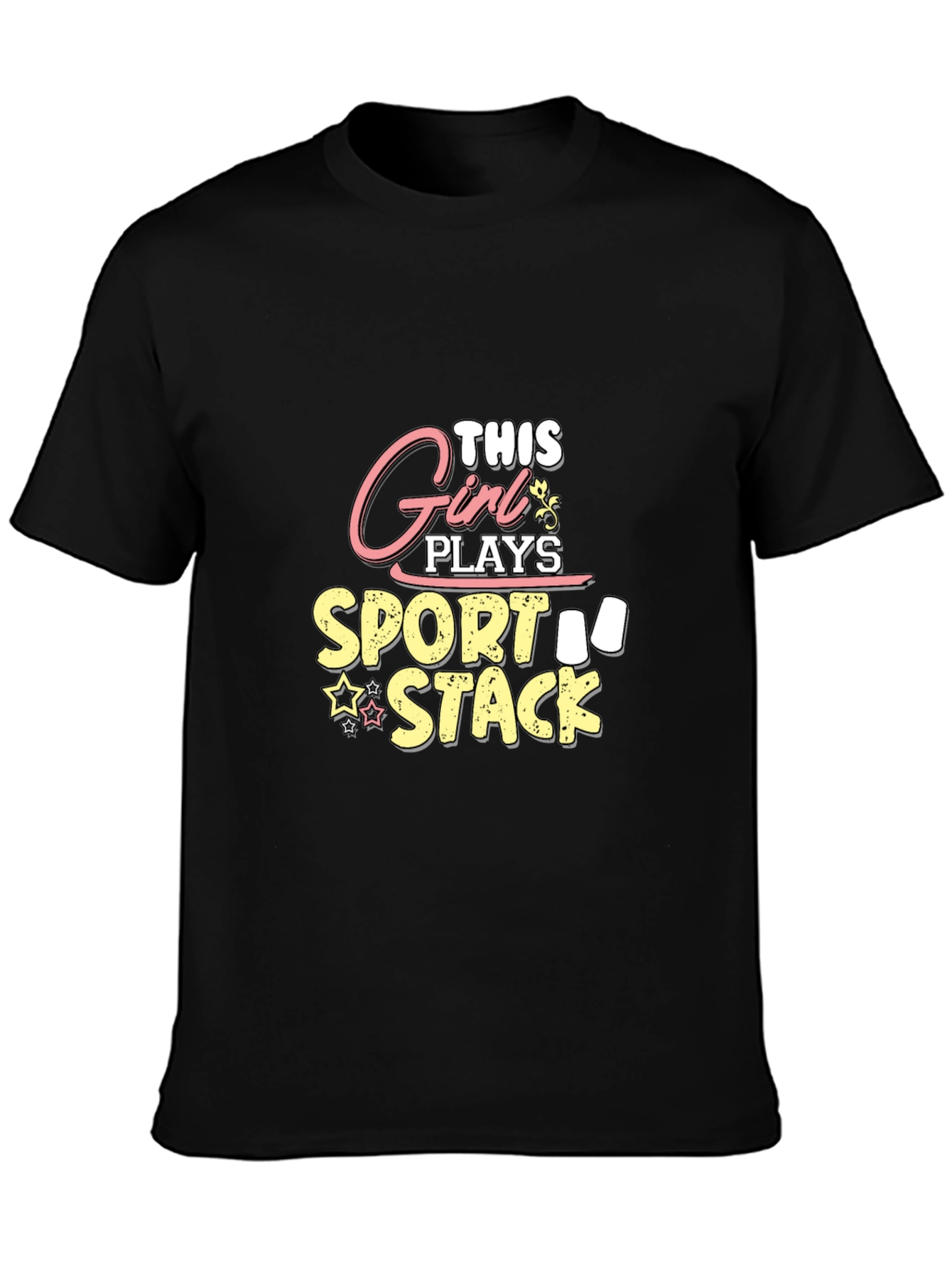 Black Girl Sport Stack T-Shirt - Novelty Tee view 3