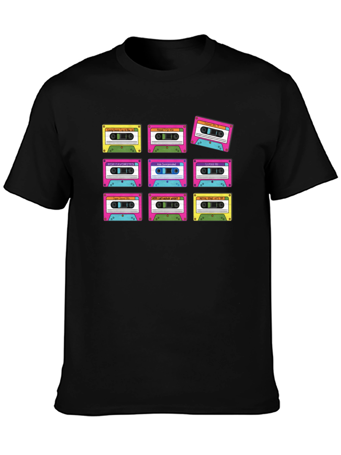 Black Retro Cassette Tape T-Shirt - Vintage Music Lover Tee view 3