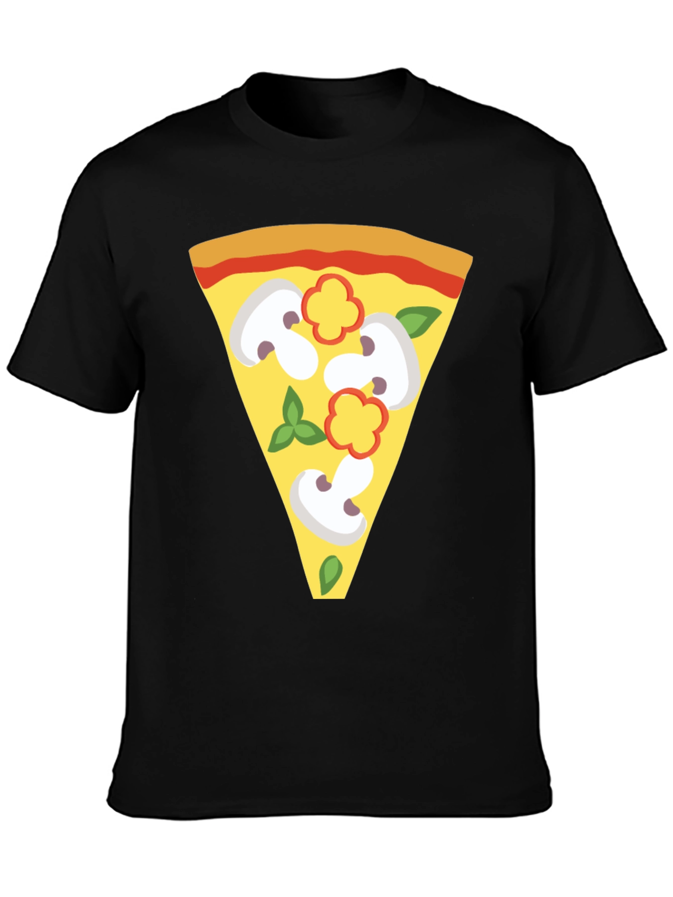 Black Pizza Slice Graphic Tee - Unique Foodie T-Shirt view 3