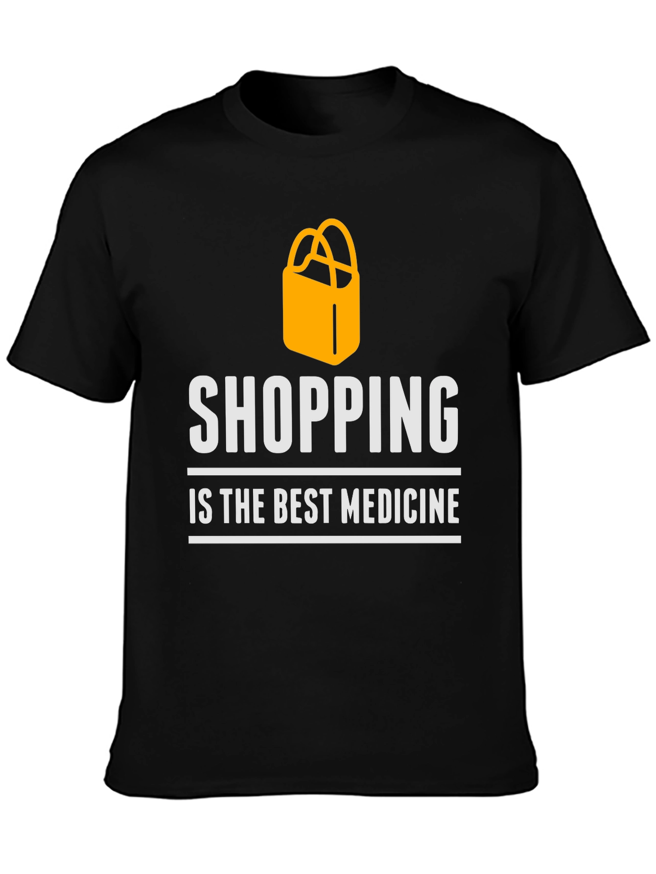 Black Shopping is the Best Medicine T-Shirt view 3