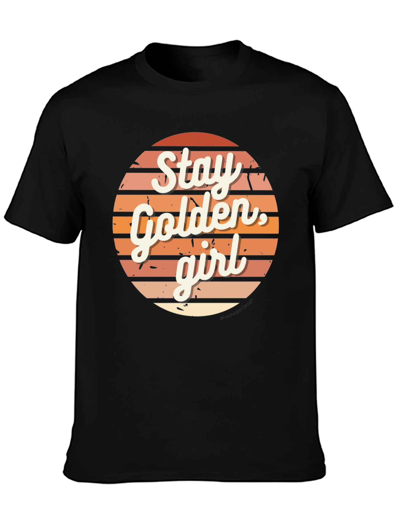 Black Stay Golden Girls Retro T-Shirt view 3