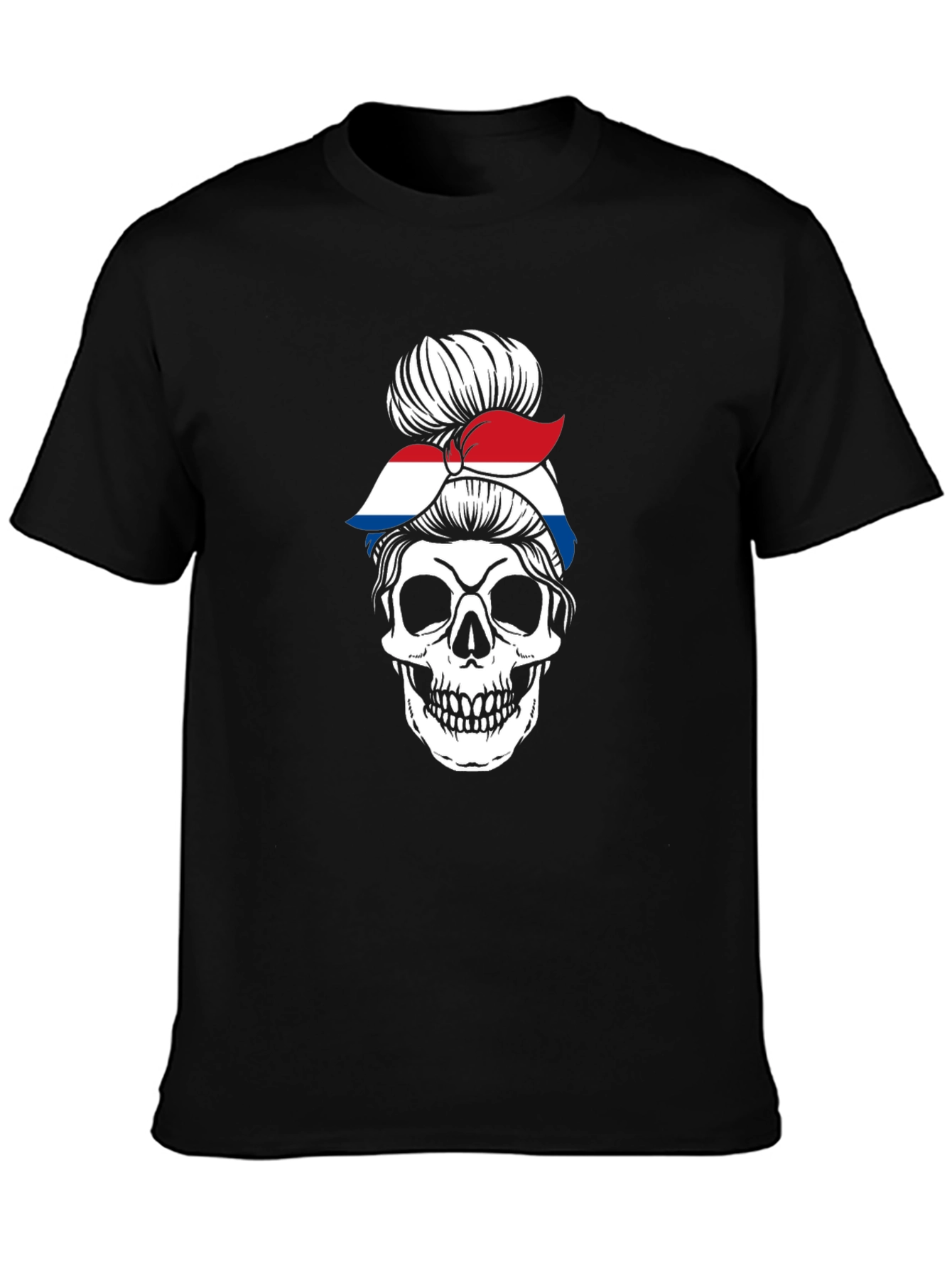 Skull Messy Bun T-Shirt - 3
