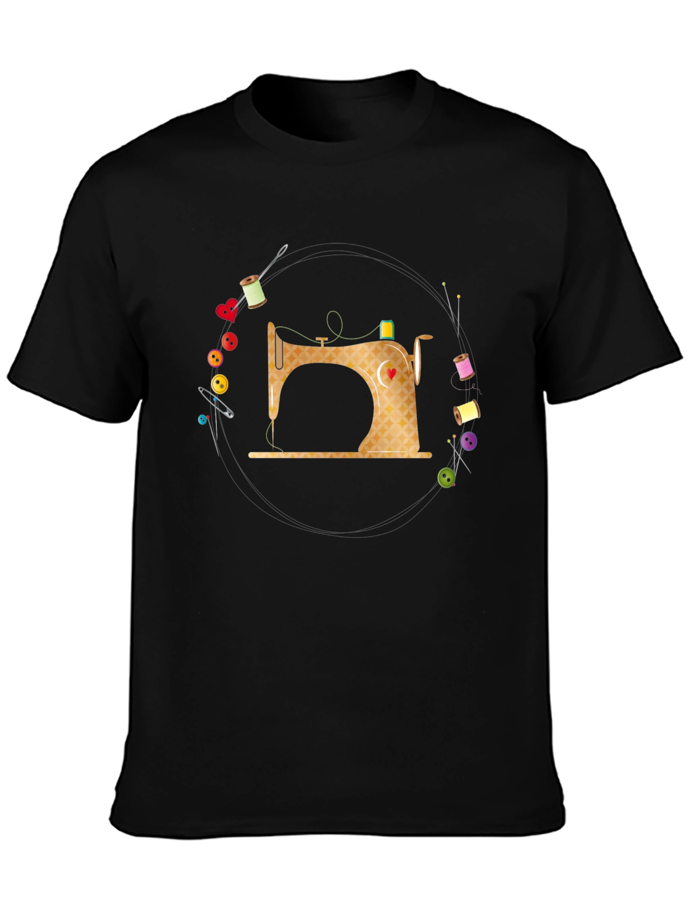 Black Sewing Machine T-Shirt - Creative Apparel view 3