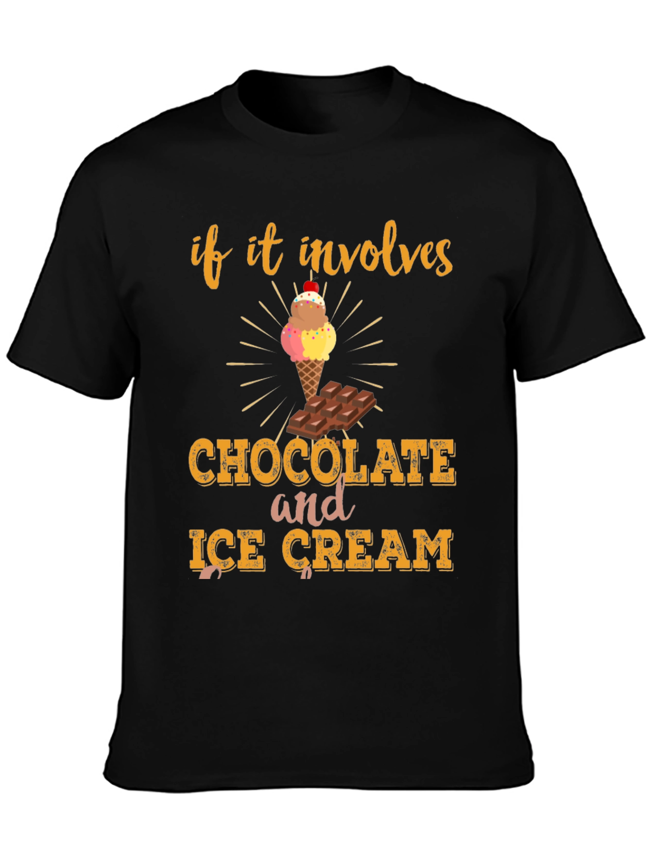 Black Chocolate and Ice Cream Graphic Tee view 3
