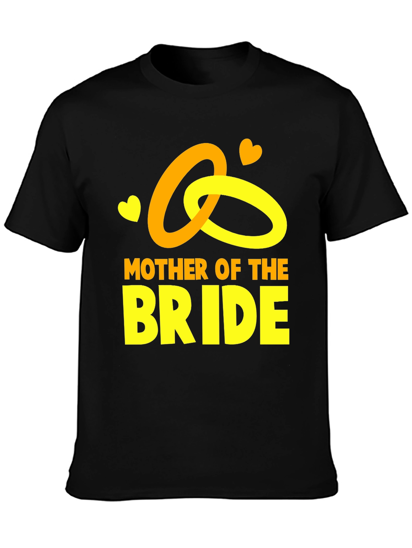 Black Mother of the Bride Black T-Shirt with Gold Rings view 3