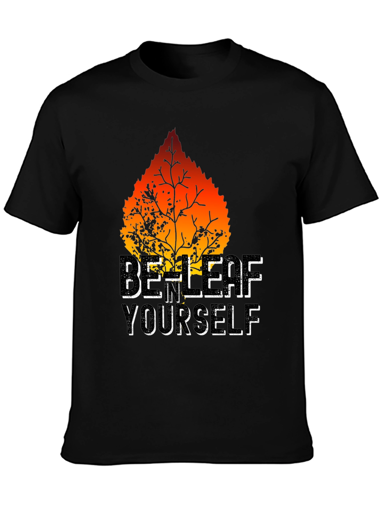 Black Be-Leaf Yourself Graphic Tee - Black view 3
