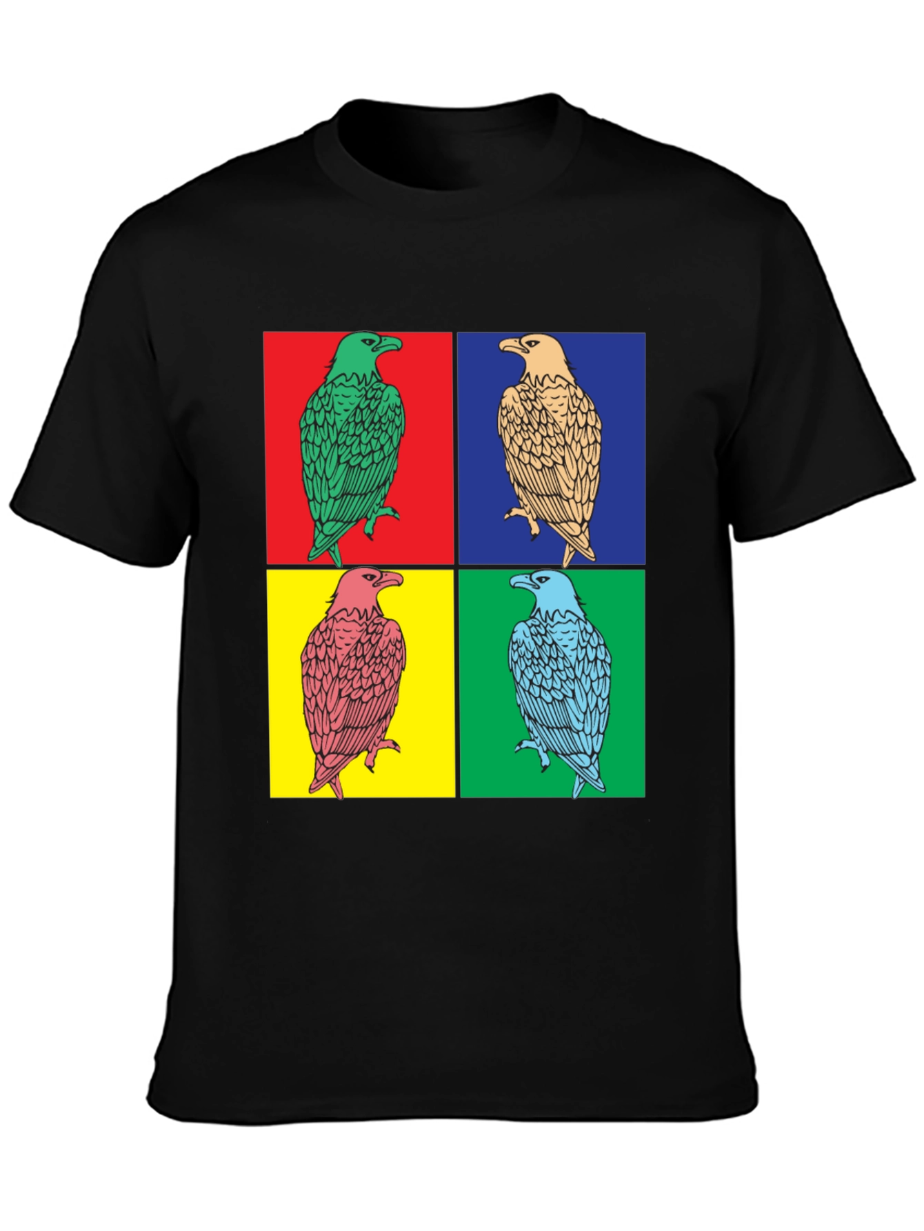 Black Pop Art Eagle Graphic Tee - Bold Style view 3