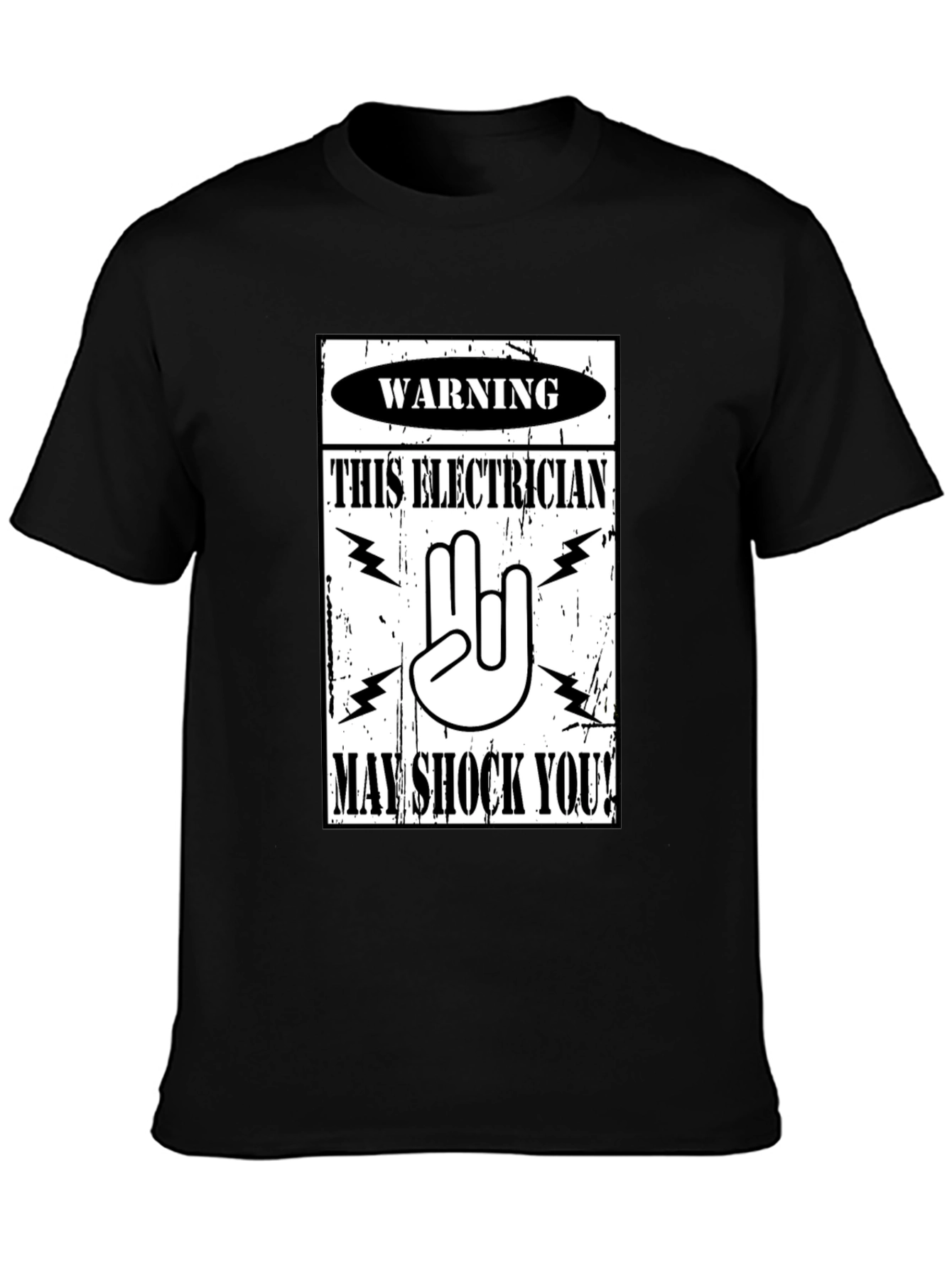 Black Electrician Warning Graphic Tee view 3
