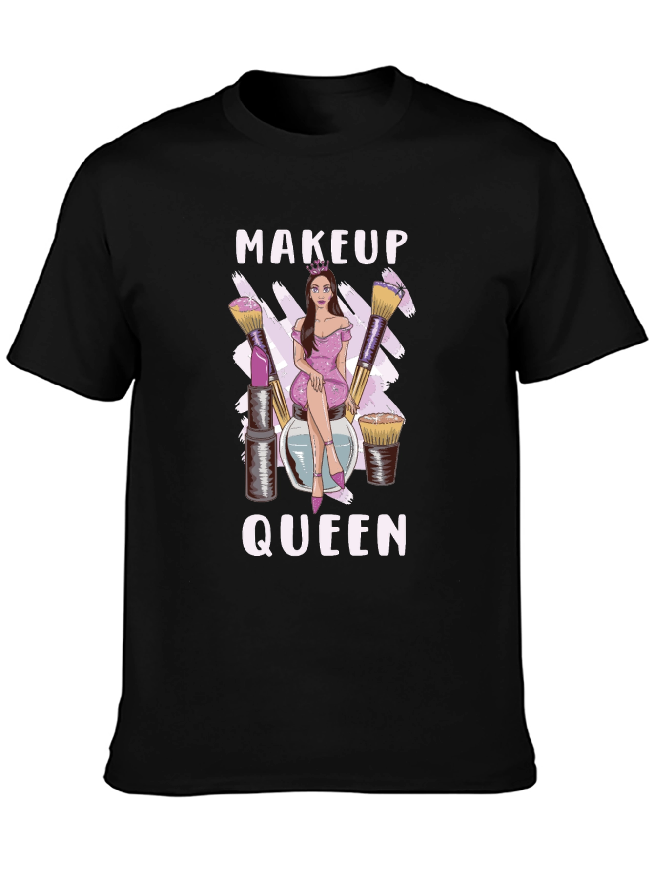 Black Makeup Queen Graphic T-Shirt - Stylish & Comfy view 3