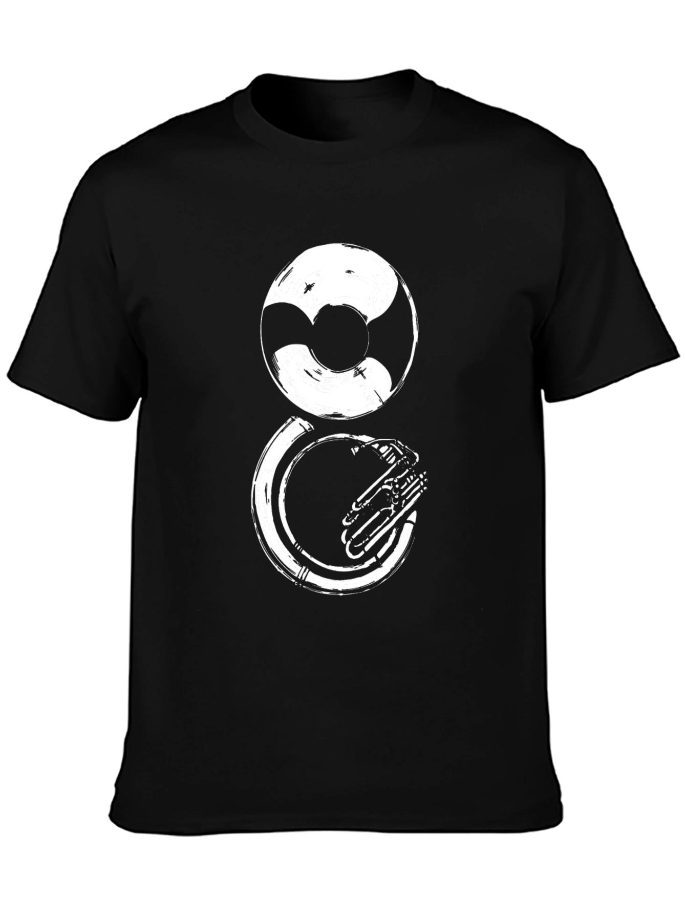Black Sousaphone Graphic Tee - Musical Instrument T-Shirt view 3