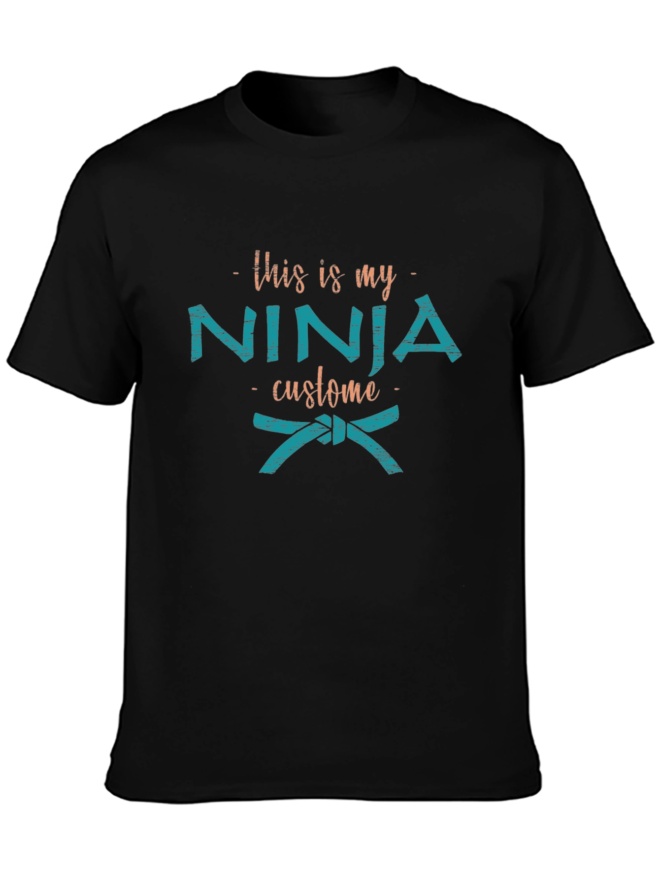 Black This is My Ninja Costume Funny T-Shirt view 3