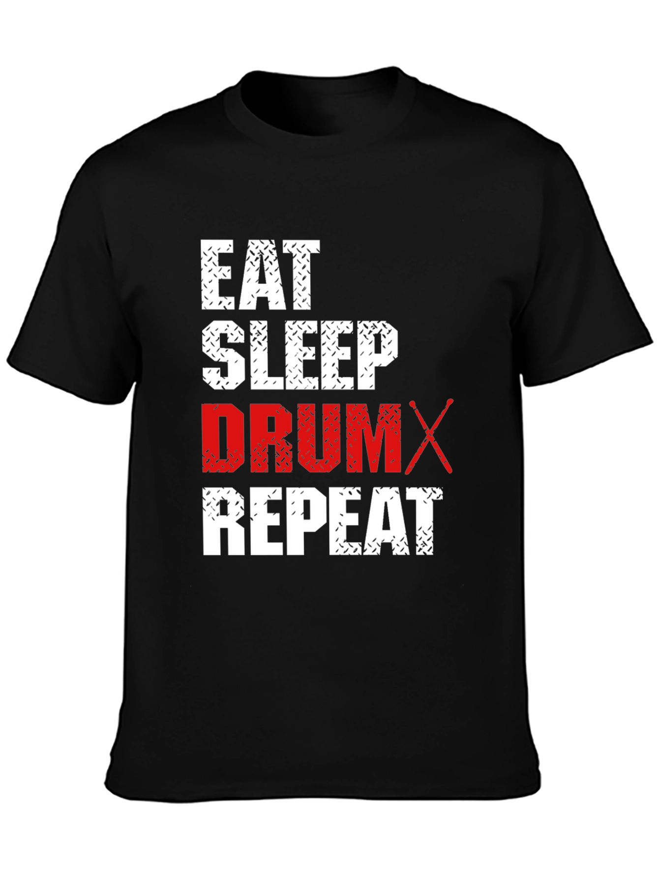 Black Eat Sleep Drum Repeat Black T-Shirt view 3