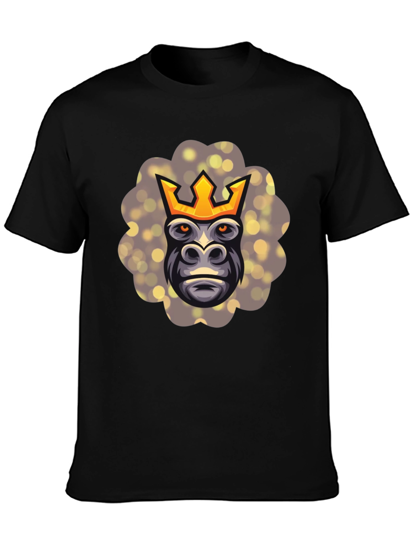 Black King Kong T-Shirt - Gorilla with Crown Graphic Tee view 3